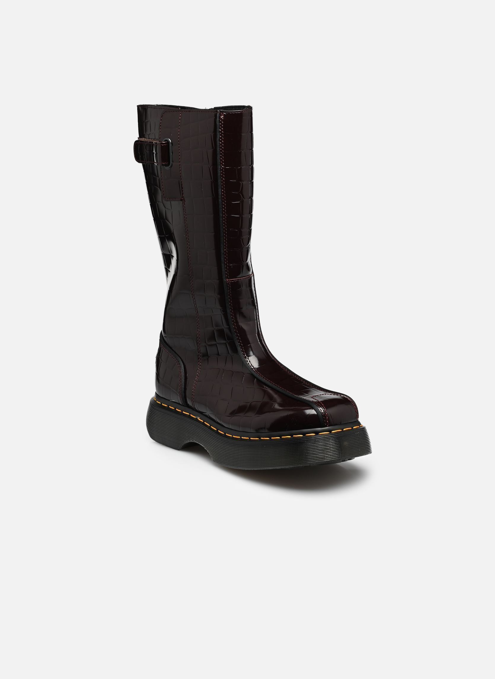 Bottes Buzz Hi femme bordeaux Dr. Martens Bottes Buzz Hi femme bordeaux OXBLOOD HIGH SHINE CROC EMBOSS