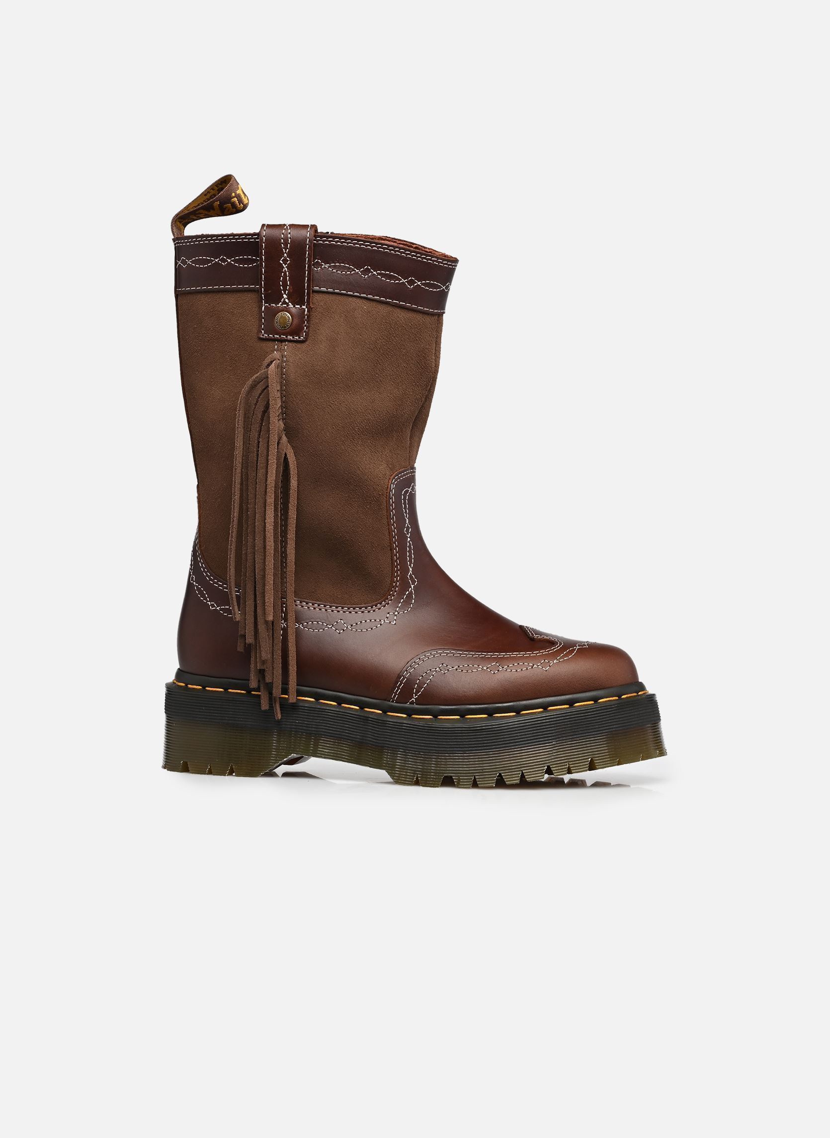 Laarzen Quad Mid Dr dames bruin Dr. Martens Laarzen Quad Mid Dr dames bruin DARK BROWN CLASSIC PULL UP + B