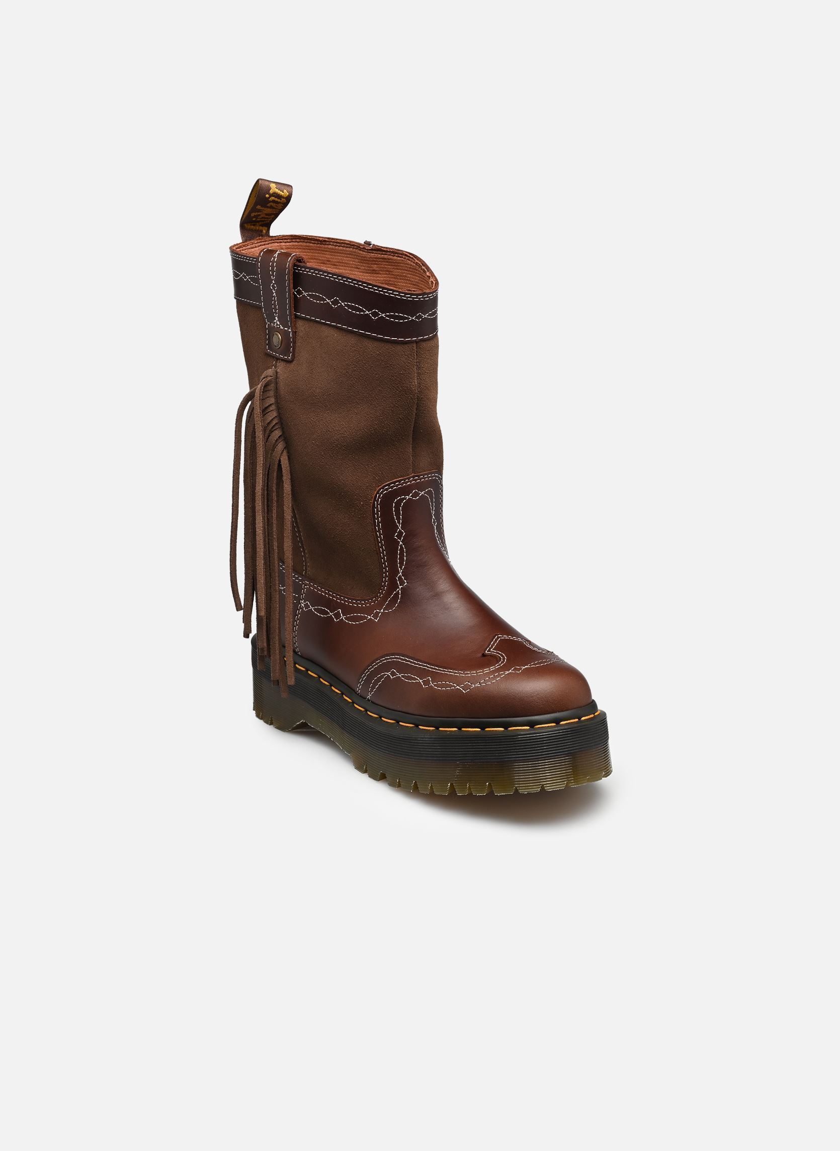 Laarzen Quad Mid Dr dames bruin Dr. Martens Laarzen Quad Mid Dr dames bruin DARK BROWN CLASSIC PULL UP + B