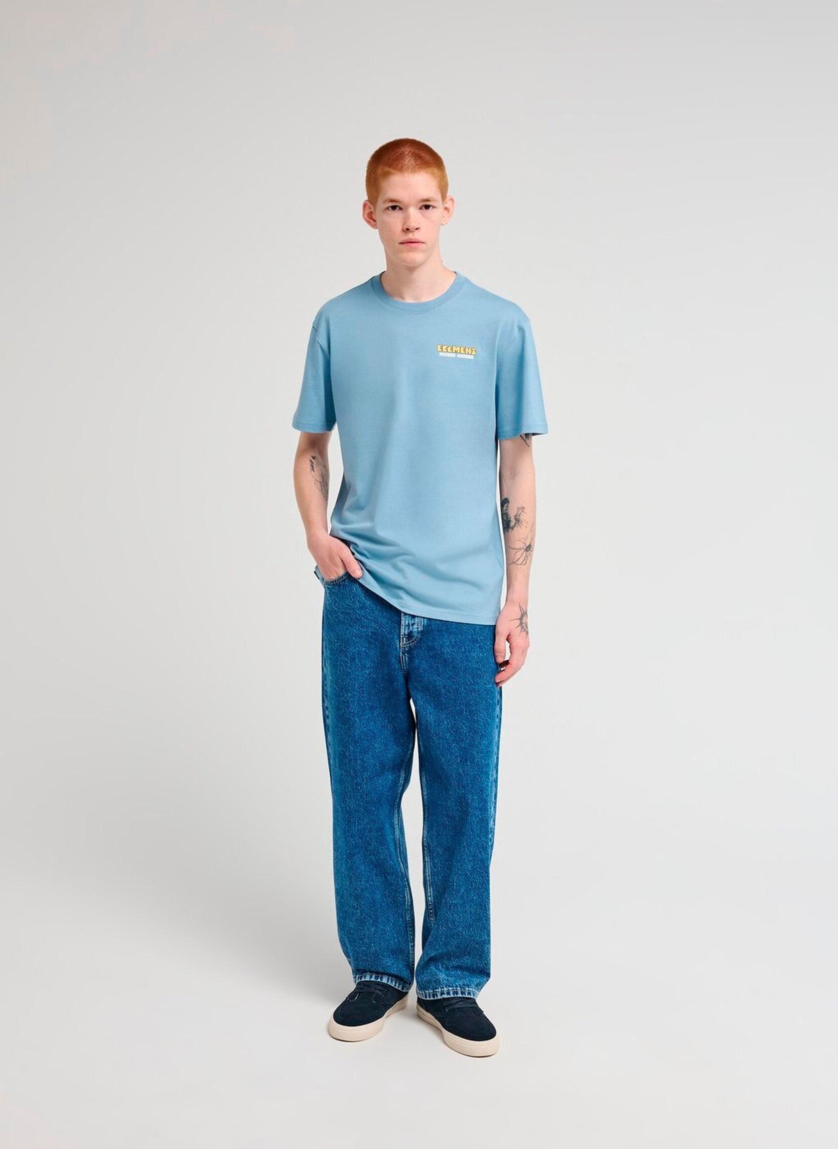 Tee-shirts Feel Power Ss homme bleu Element Tee-shirts Feel Power Ss homme bleu FADED DENIM
