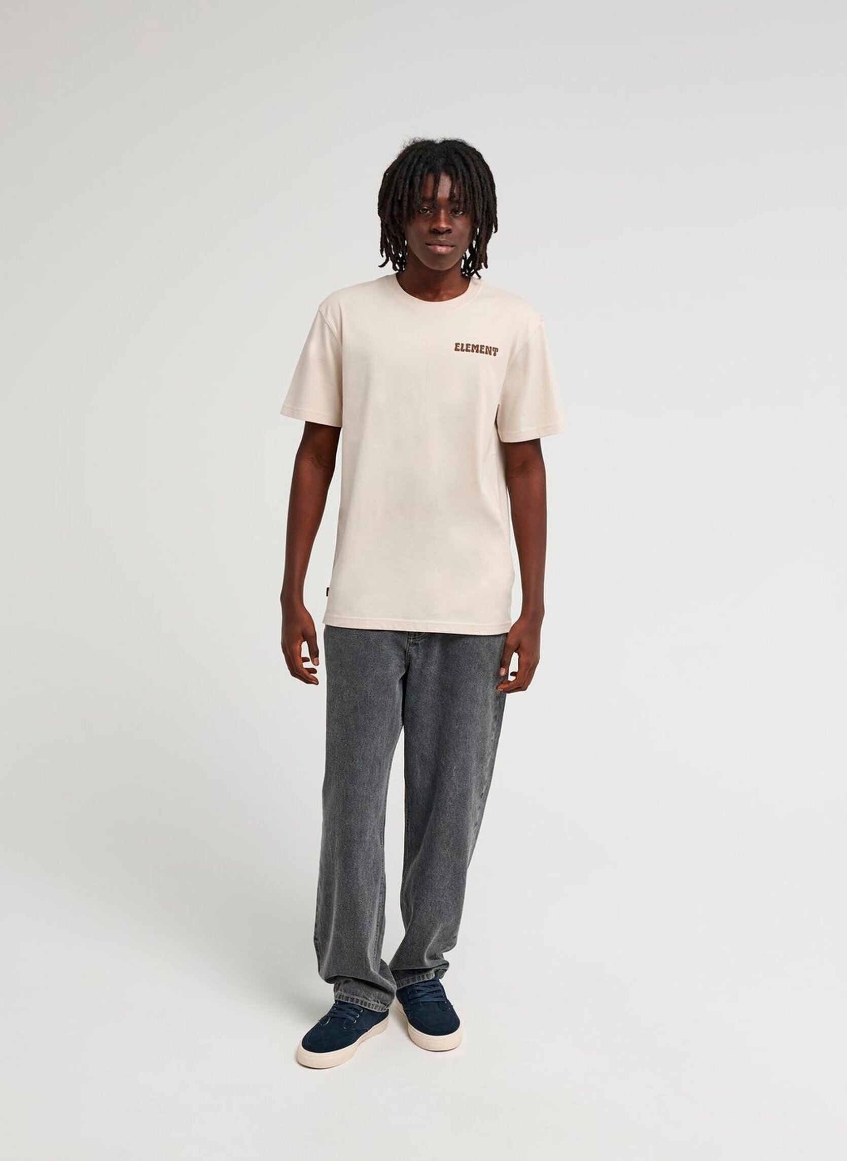 Tee-shirts Pleasure Ss homme beige Element Tee-shirts Pleasure Ss homme beige OAT MILK