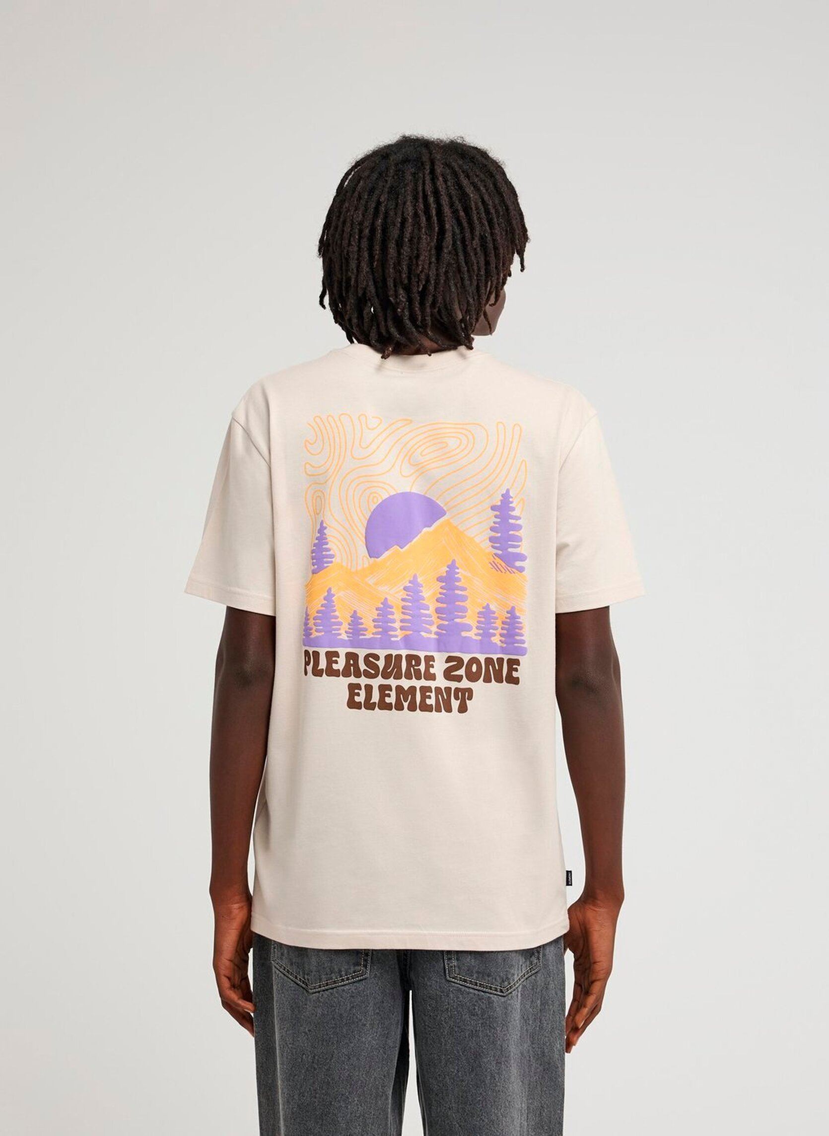 Tee-shirts Pleasure Ss homme beige Element Tee-shirts Pleasure Ss homme beige OAT MILK
