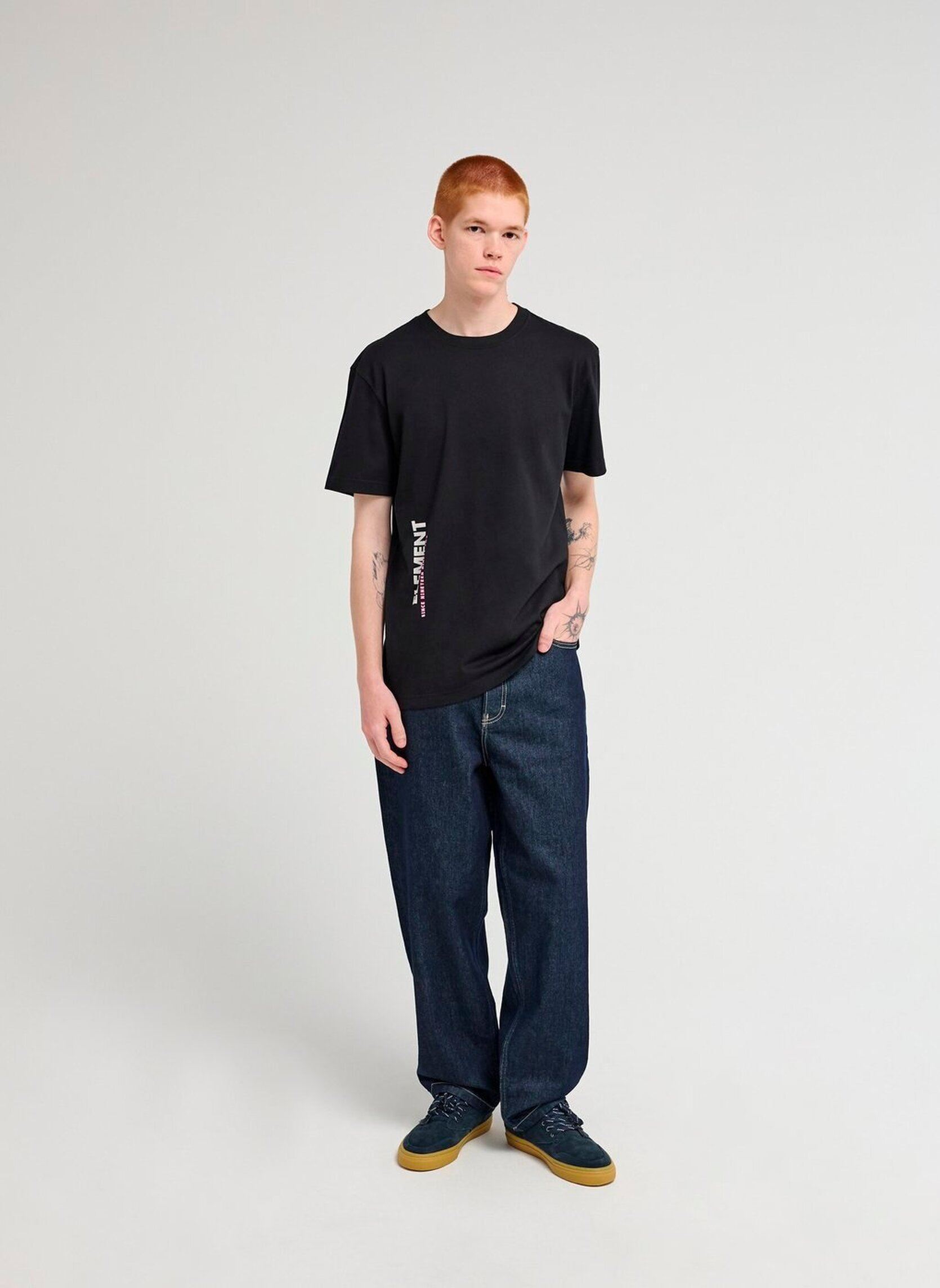 Tee-shirts Throw Up Ss homme noir Element Tee-shirts Throw Up Ss homme noir FLINT BLACK