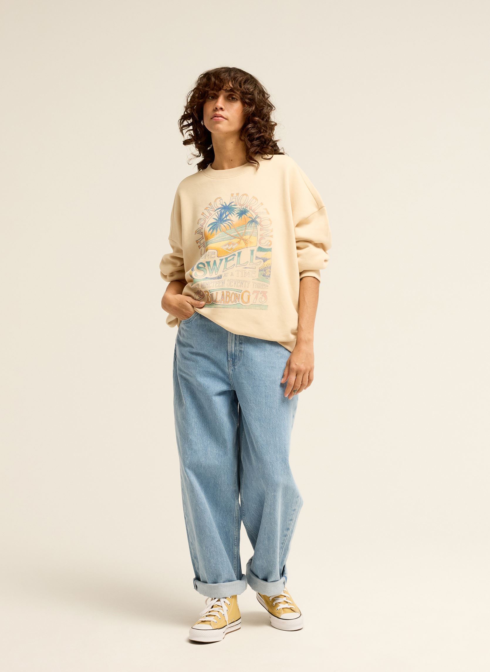 Sweater Chasing Horizon dames beige Billabong Sweater Chasing Horizon dames beige WHITE CAP