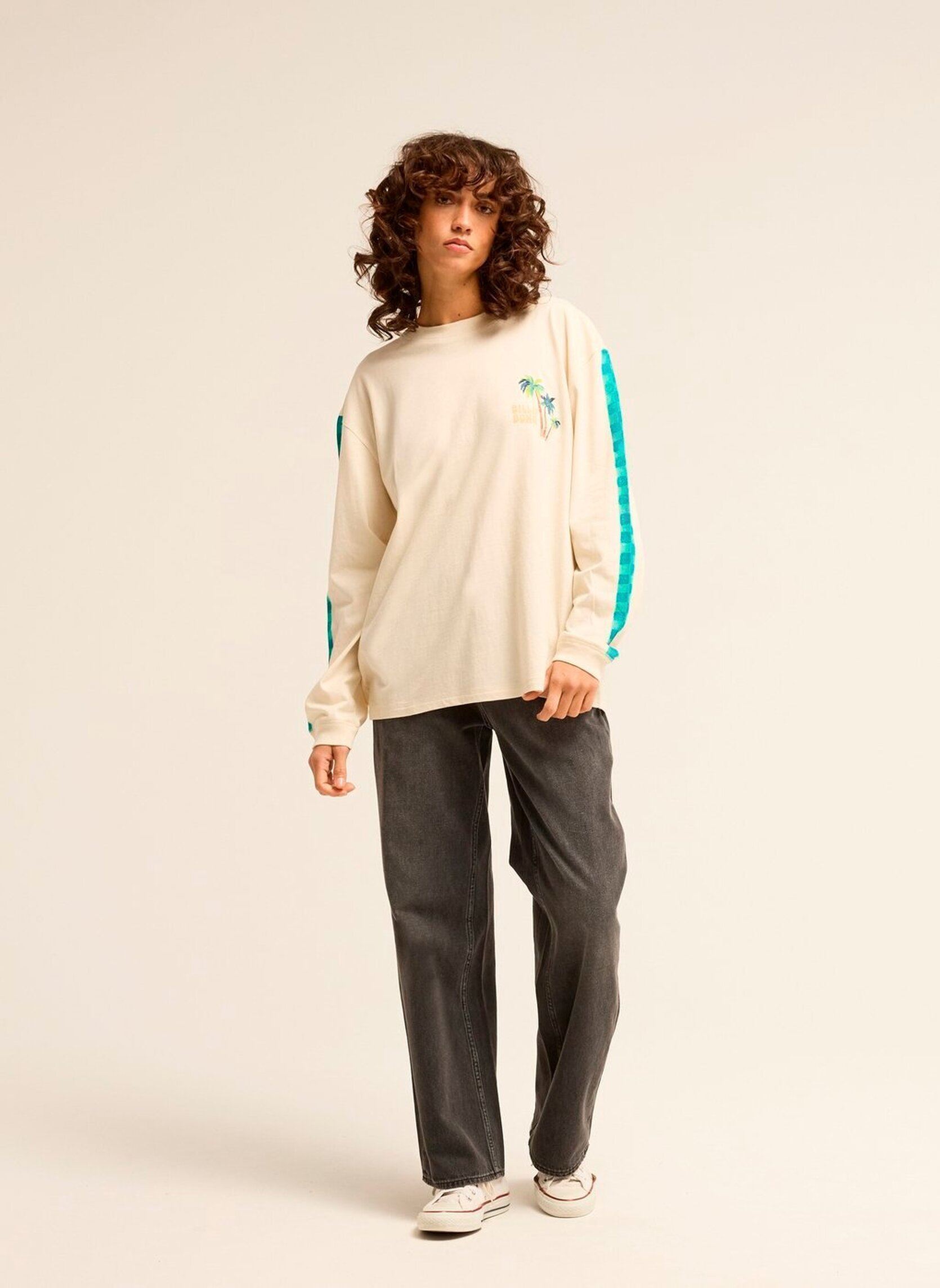 Tee-shirts On Vacay Ls femme blanc Billabong Tee-shirts On Vacay Ls femme blanc WHITE CAP