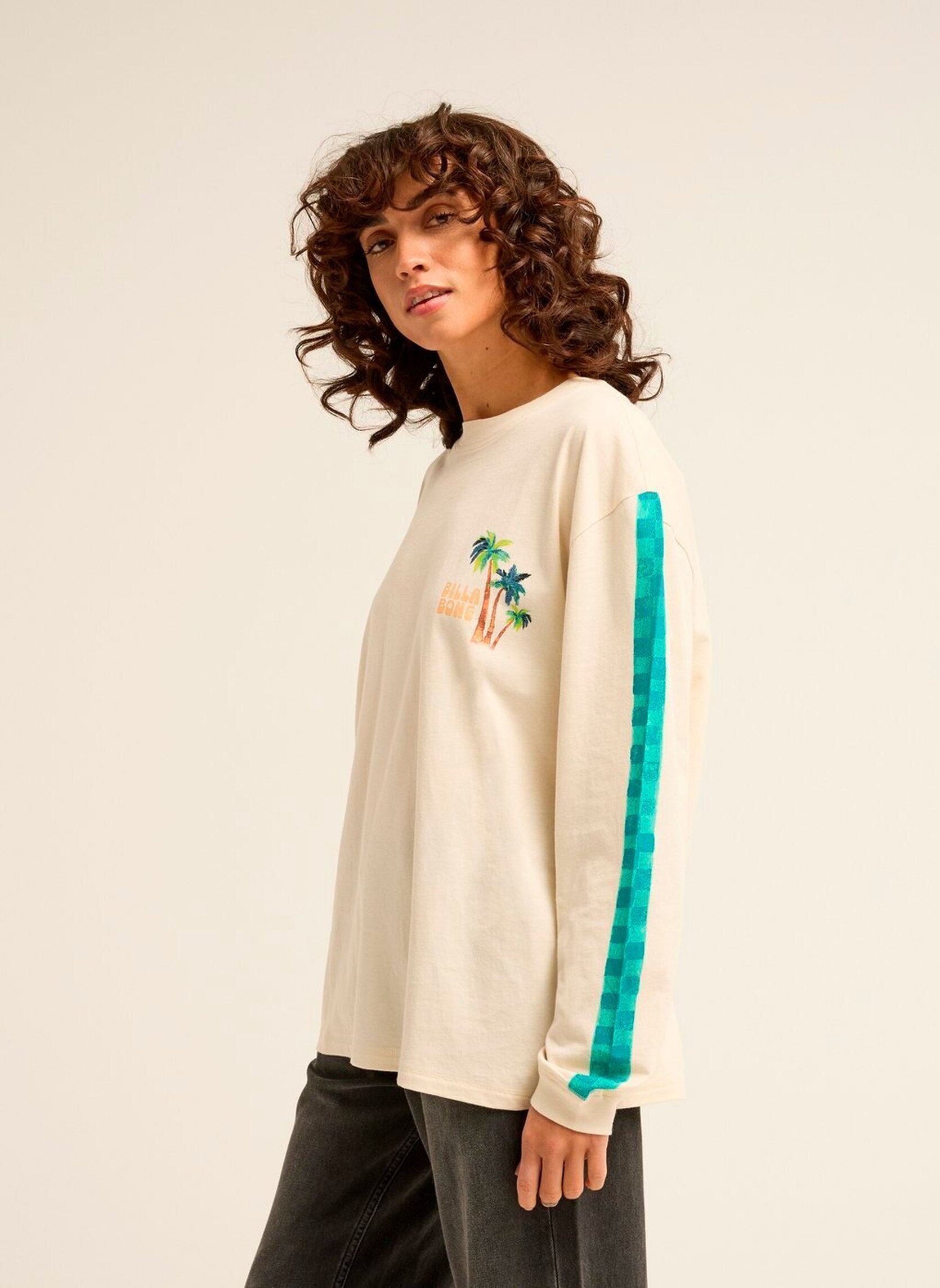 Tee-shirts On Vacay Ls femme blanc Billabong Tee-shirts On Vacay Ls femme blanc WHITE CAP