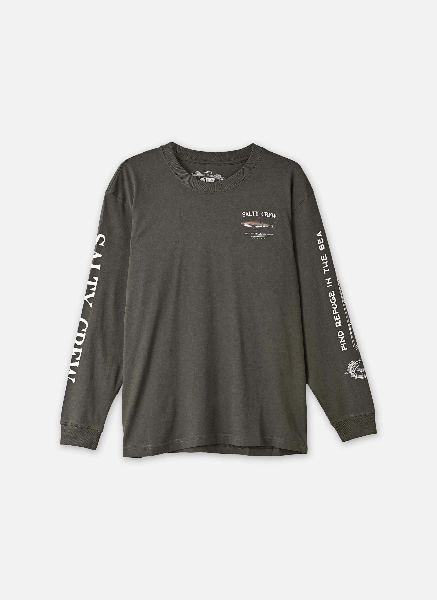 T-shirts Bruce Boys L/S Tee K jongens khaki Salty Crew T-shirts Bruce Boys L/S Tee K jongens khaki DUSTY OLIVE