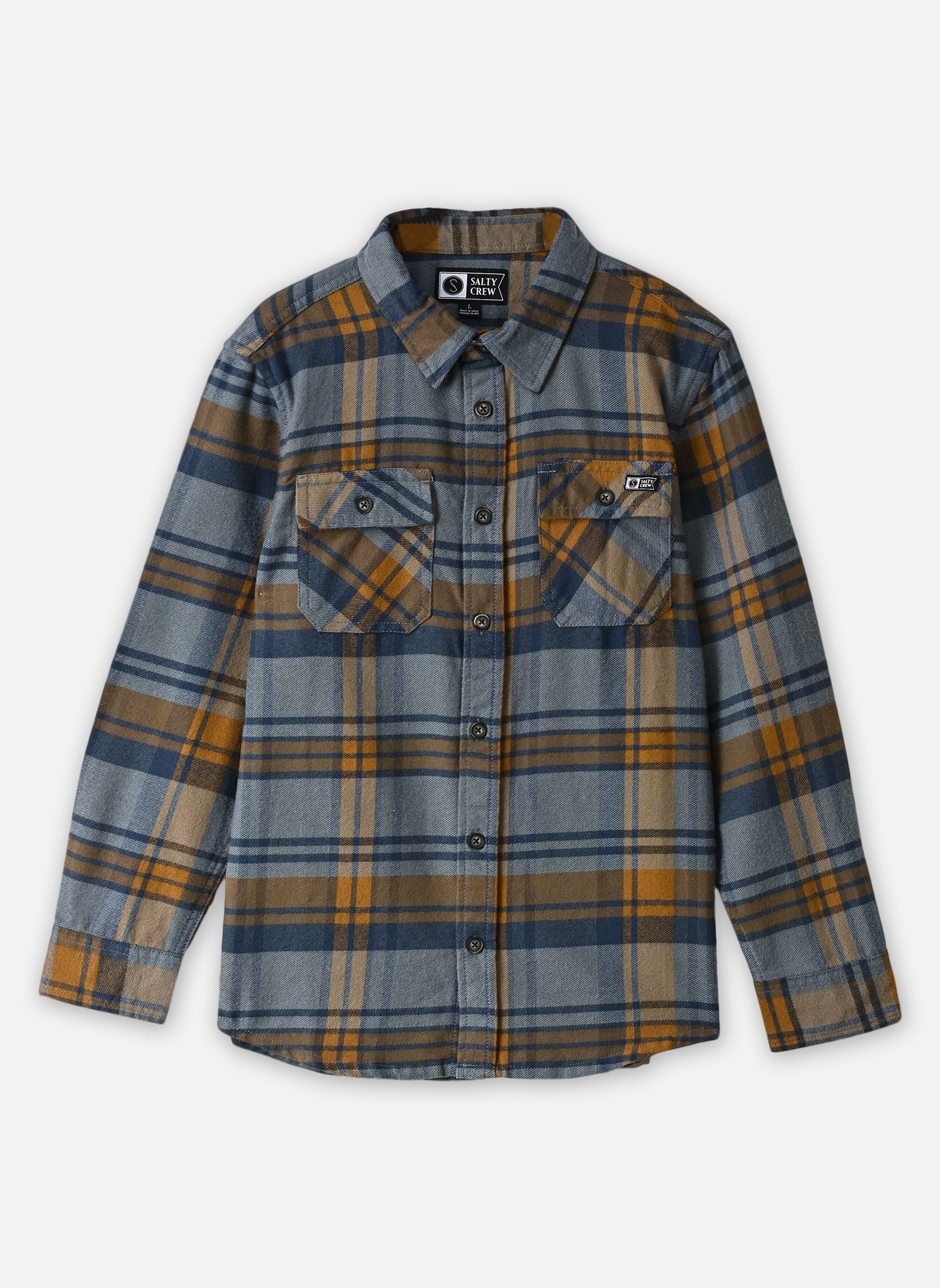 Hemden Daybreak Boys Flannel K jongens blauw Salty Crew Hemden Daybreak Boys Flannel K jongens blauw WASHED GREEN
