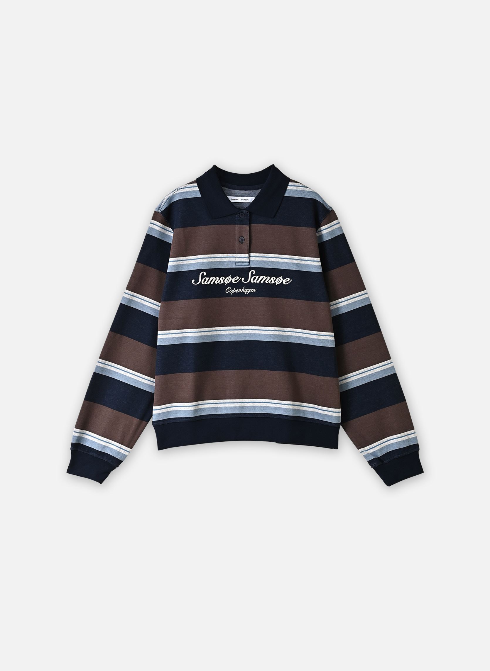 Poloshirts Sadory ls polo 15512 damen mehrfarbig Samsoe Samsoe Poloshirts Sadory ls polo 15512 damen mehrfarbig BROWN BLUE ST.