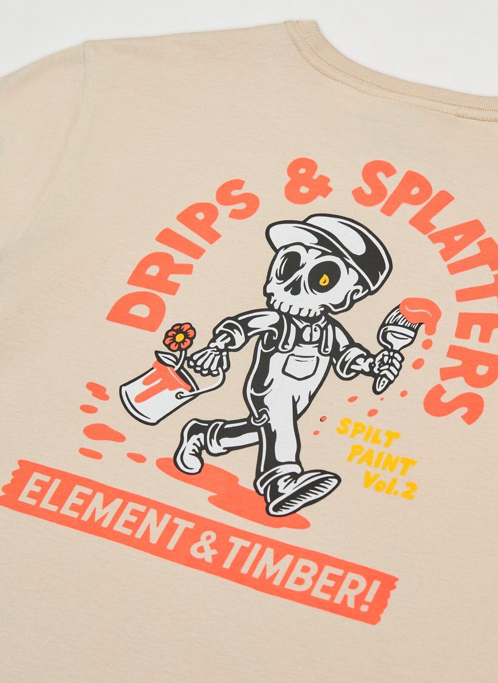 Tee-shirts Drips Ss Y garçon beige Element Tee-shirts Drips Ss Y garçon beige OAT MILK