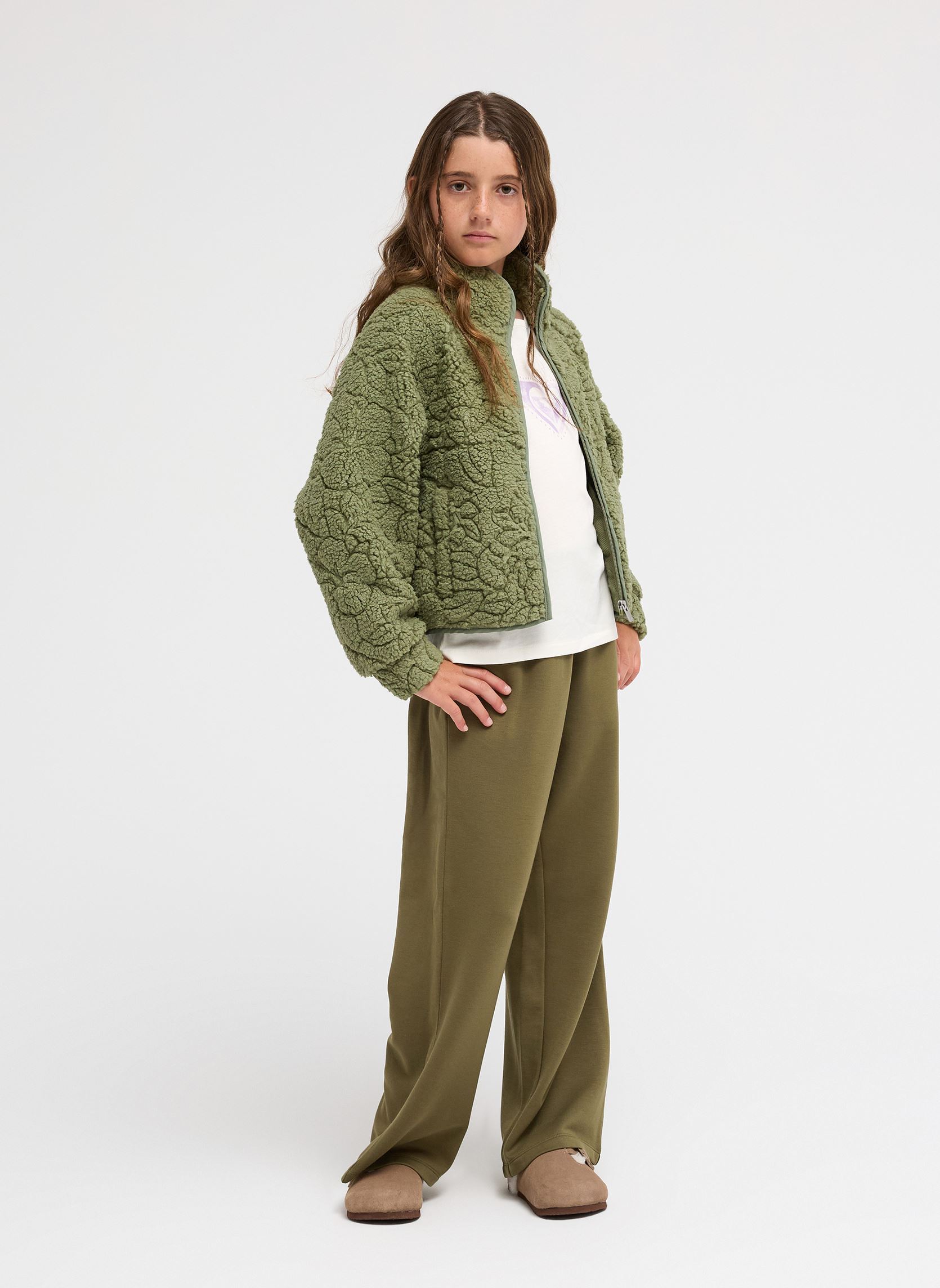 Fleece truien Blurry Cloud Rg Y meisjes groen Roxy Fleece truien Blurry Cloud Rg Y meisjes groen OIL GREEN OUTLINE MO