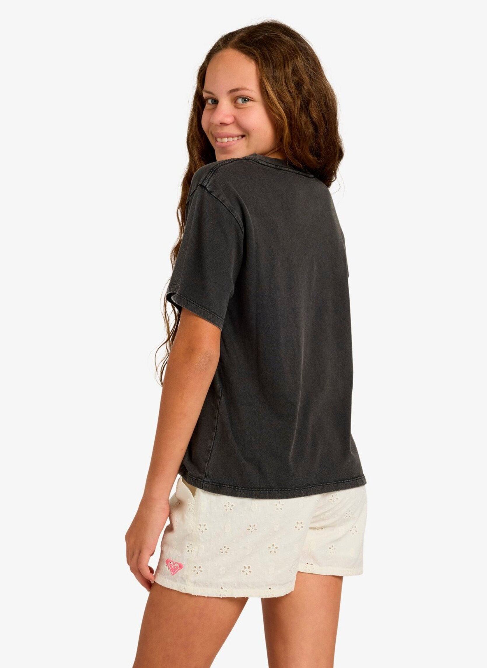 Tee-shirts Eveoversize Washed Y fille marron Roxy Tee-shirts Eveoversize Washed Y fille marron ANTHRACITE