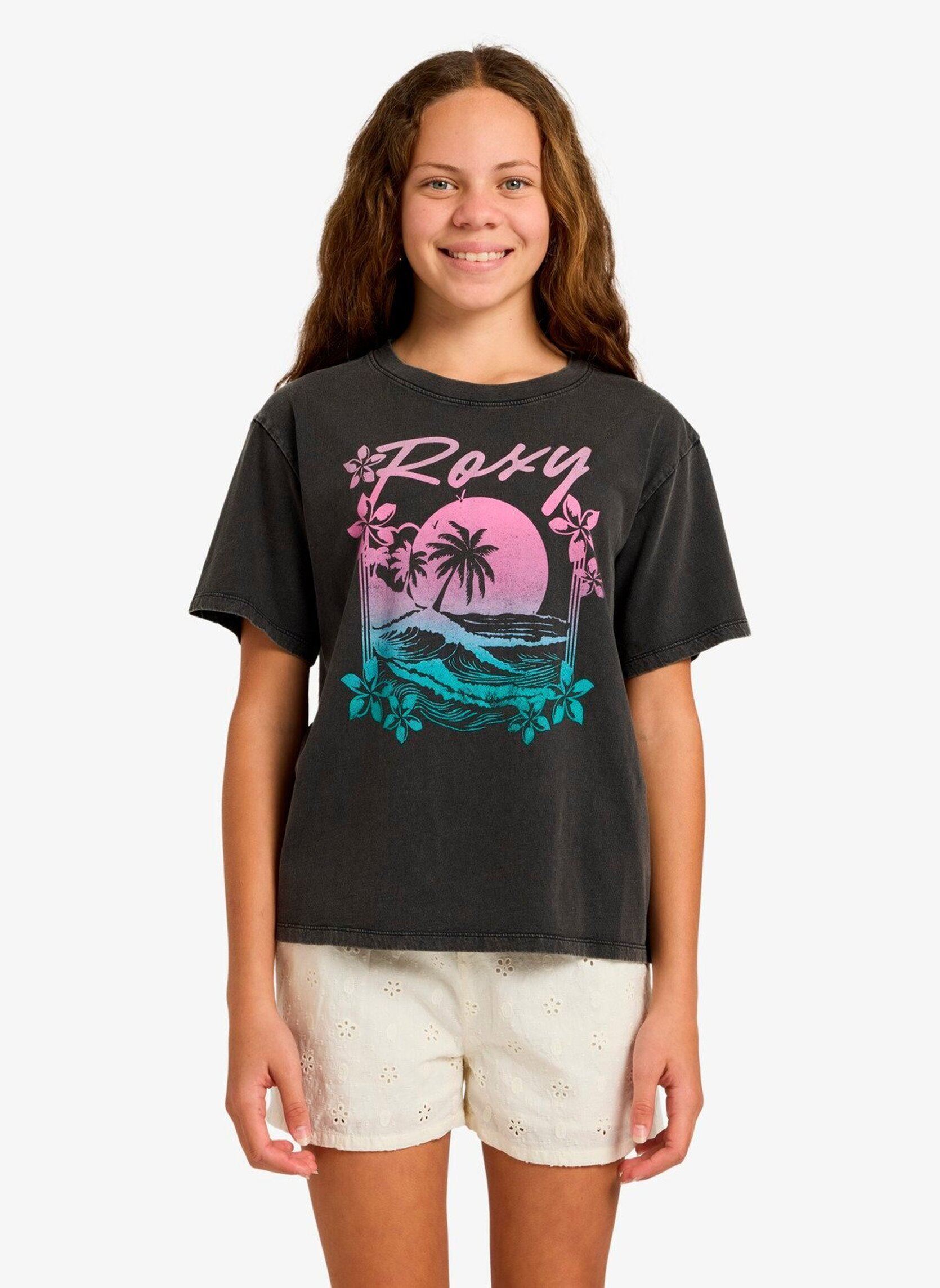 Tee-shirts Eveoversize Washed Y fille marron Roxy Tee-shirts Eveoversize Washed Y fille marron ANTHRACITE