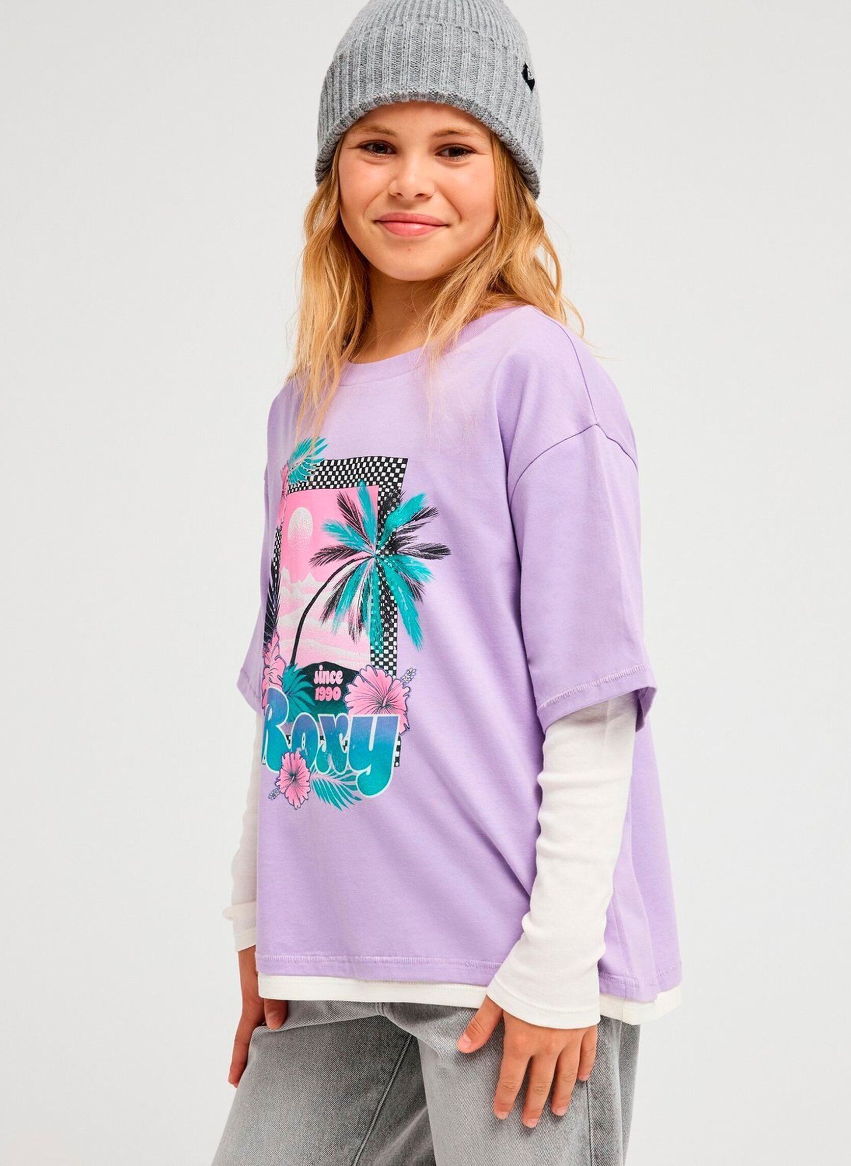 Tee-shirts Rain Falls Y fille violet Roxy Tee-shirts Rain Falls Y fille violet VIOLA