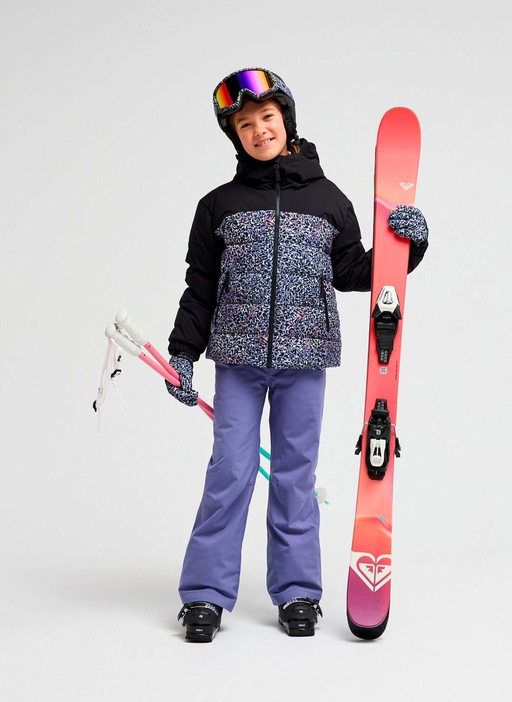 Doudounes Snowyhillpuffy Y fille noir Roxy Doudounes Snowyhillpuffy Y fille noir TRUE BLACK WILDIN OUT RG