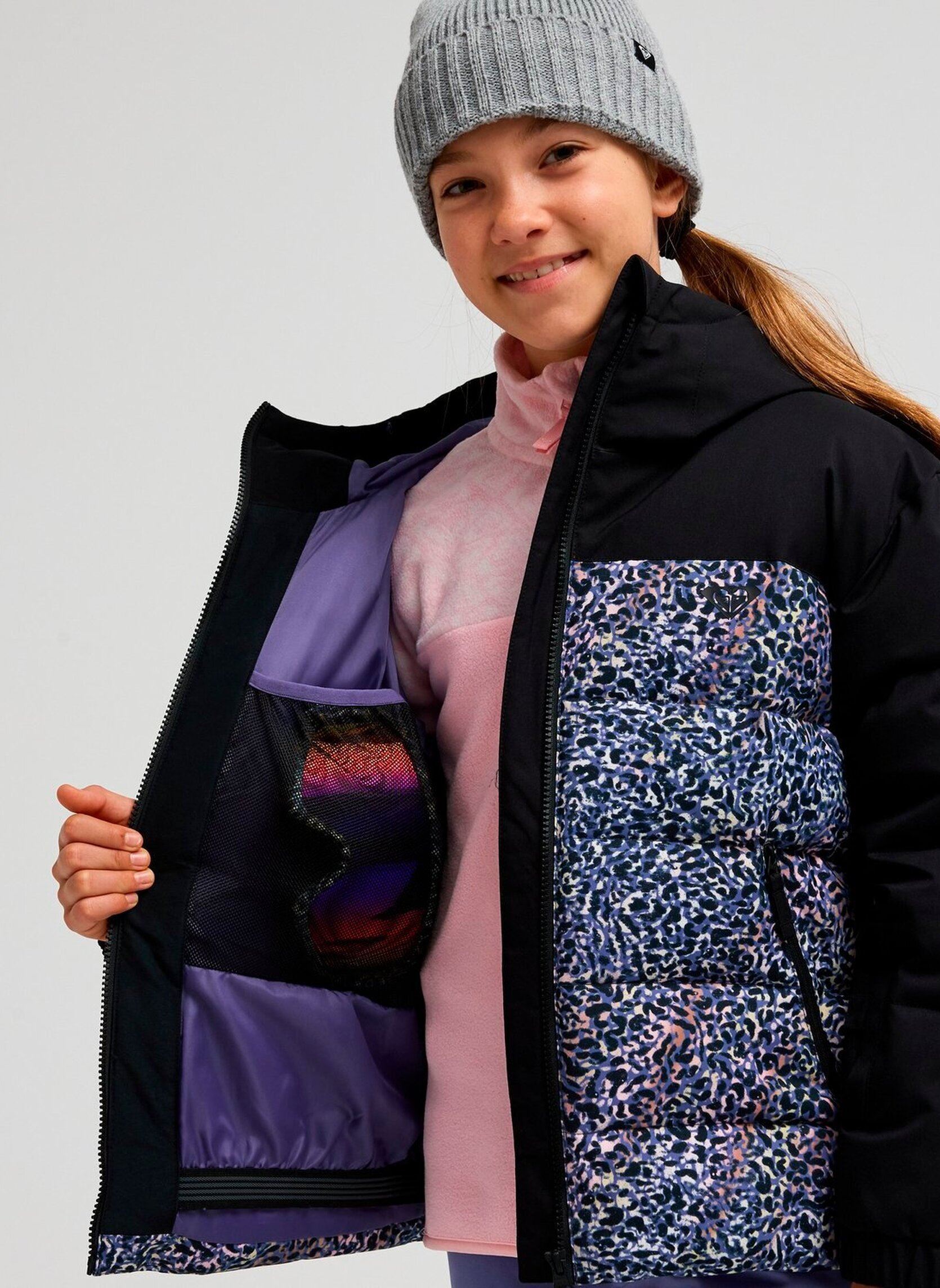 Doudounes Snowyhillpuffy Y fille noir Roxy Doudounes Snowyhillpuffy Y fille noir TRUE BLACK WILDIN OUT RG