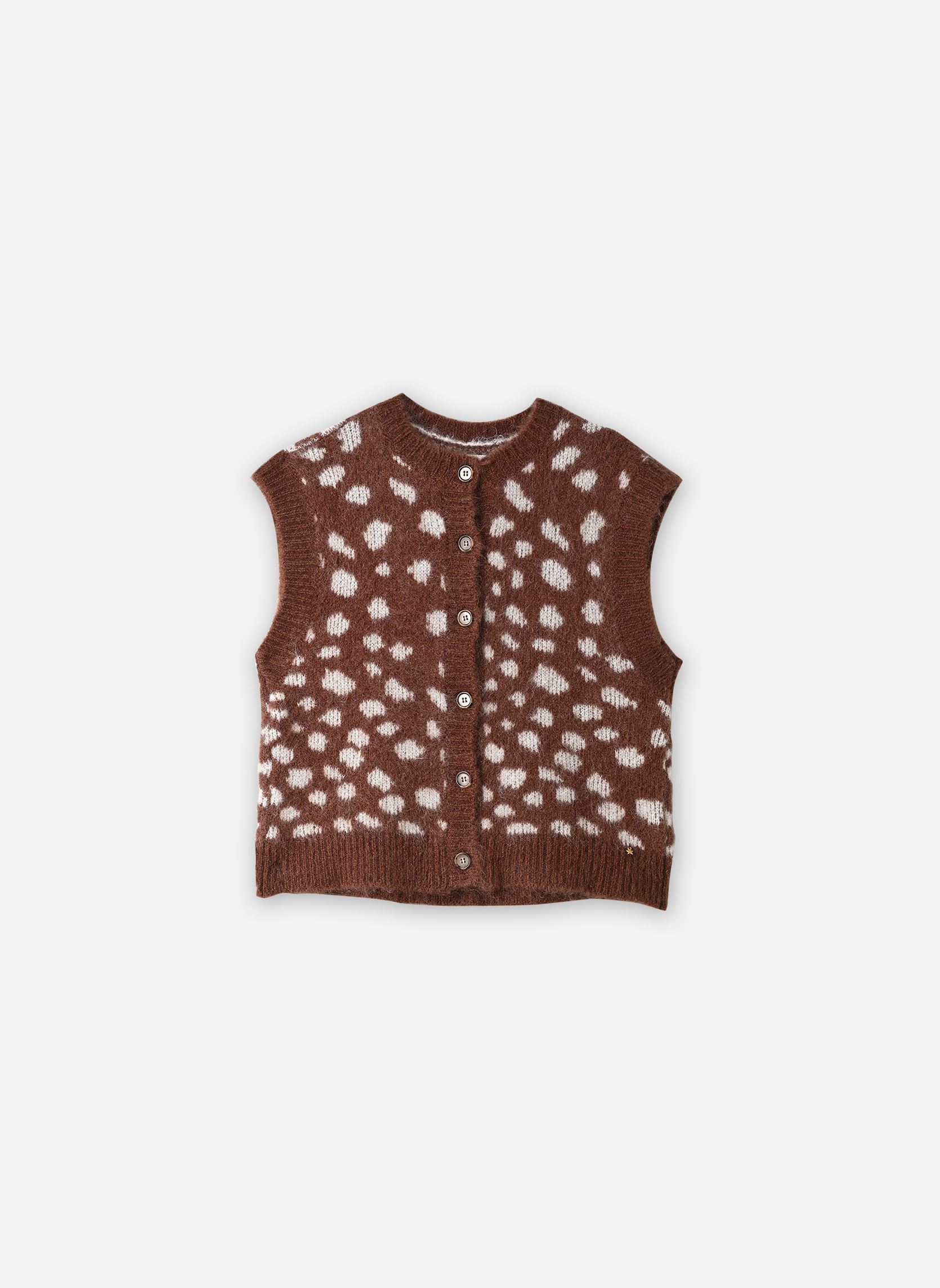 Strickjacken und Westen Adola damen braun Des Petits Hauts Strickjacken und Westen Adola damen braun JACQUARD FAON