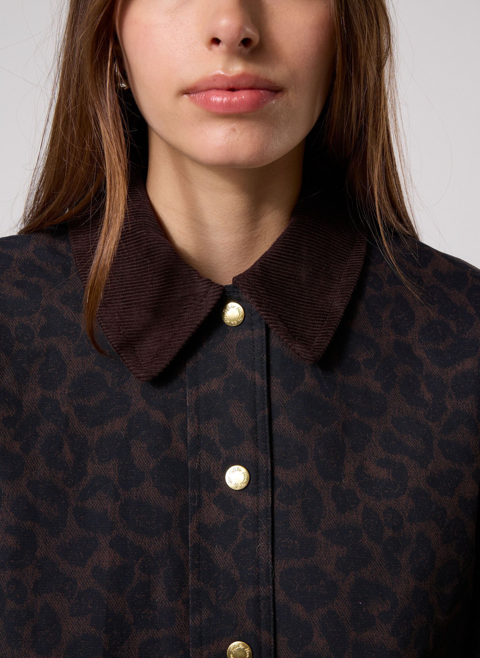 Manteaux Yolanda femme marron Des Petits Hauts Manteaux Yolanda femme marron LEOPARD