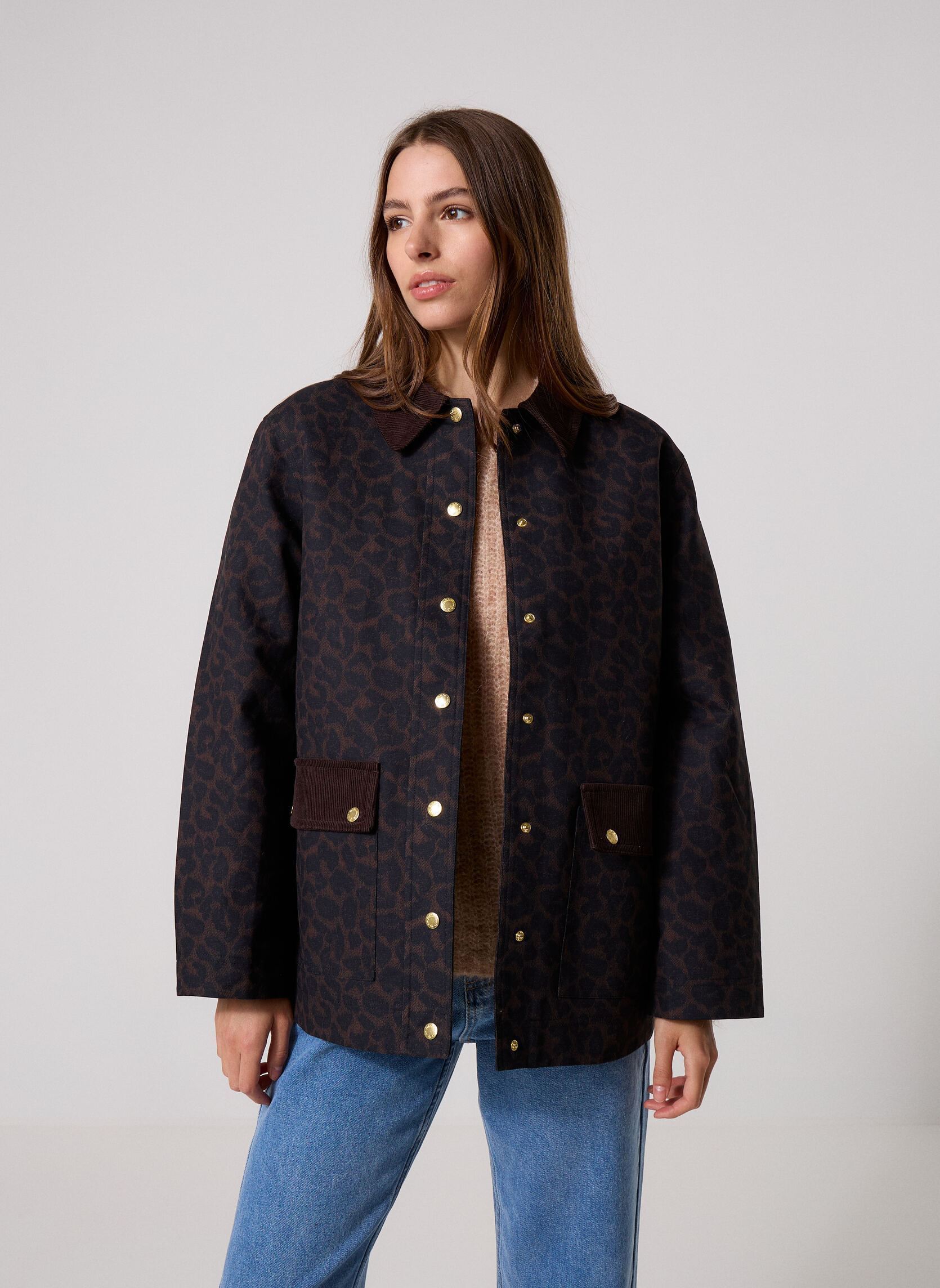 Manteaux Yolanda femme marron Des Petits Hauts Manteaux Yolanda femme marron LEOPARD
