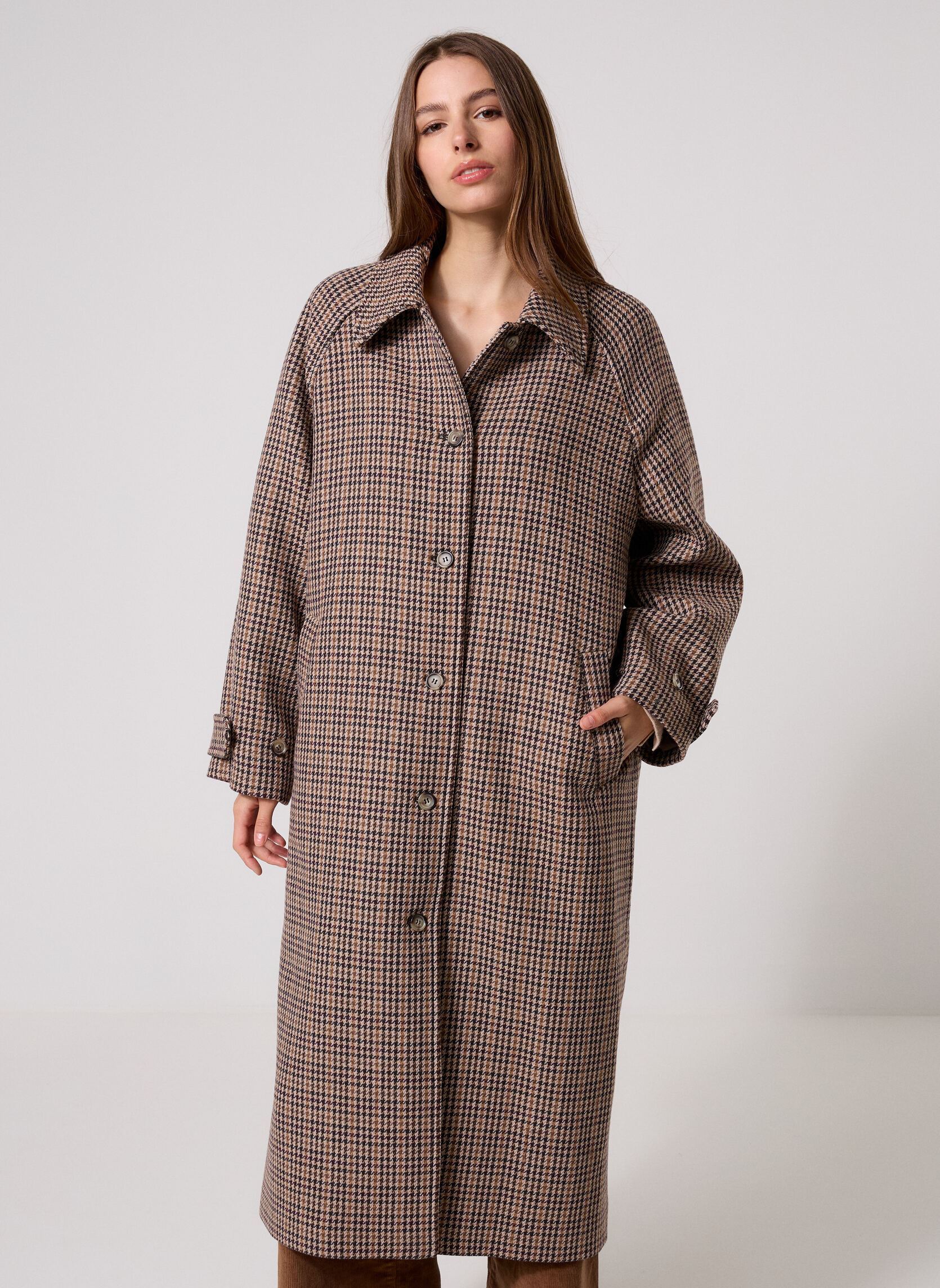 Manteaux Yonique femme marron Des Petits Hauts Manteaux Yonique femme marron CARREAU GRAND PA