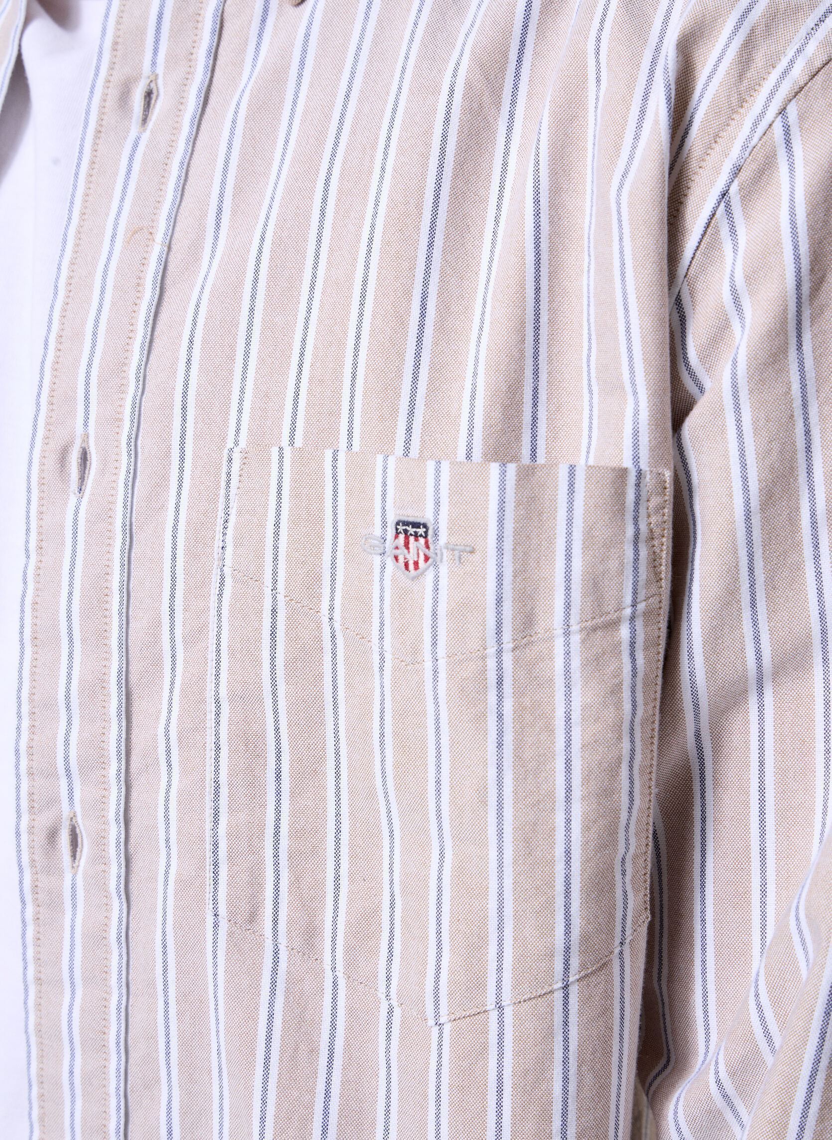 Chemises Reg Classic Oxford Stripe Shirt homme beige GANT Chemises Reg Classic Oxford Stripe Shirt homme beige LIGHT TAUPE