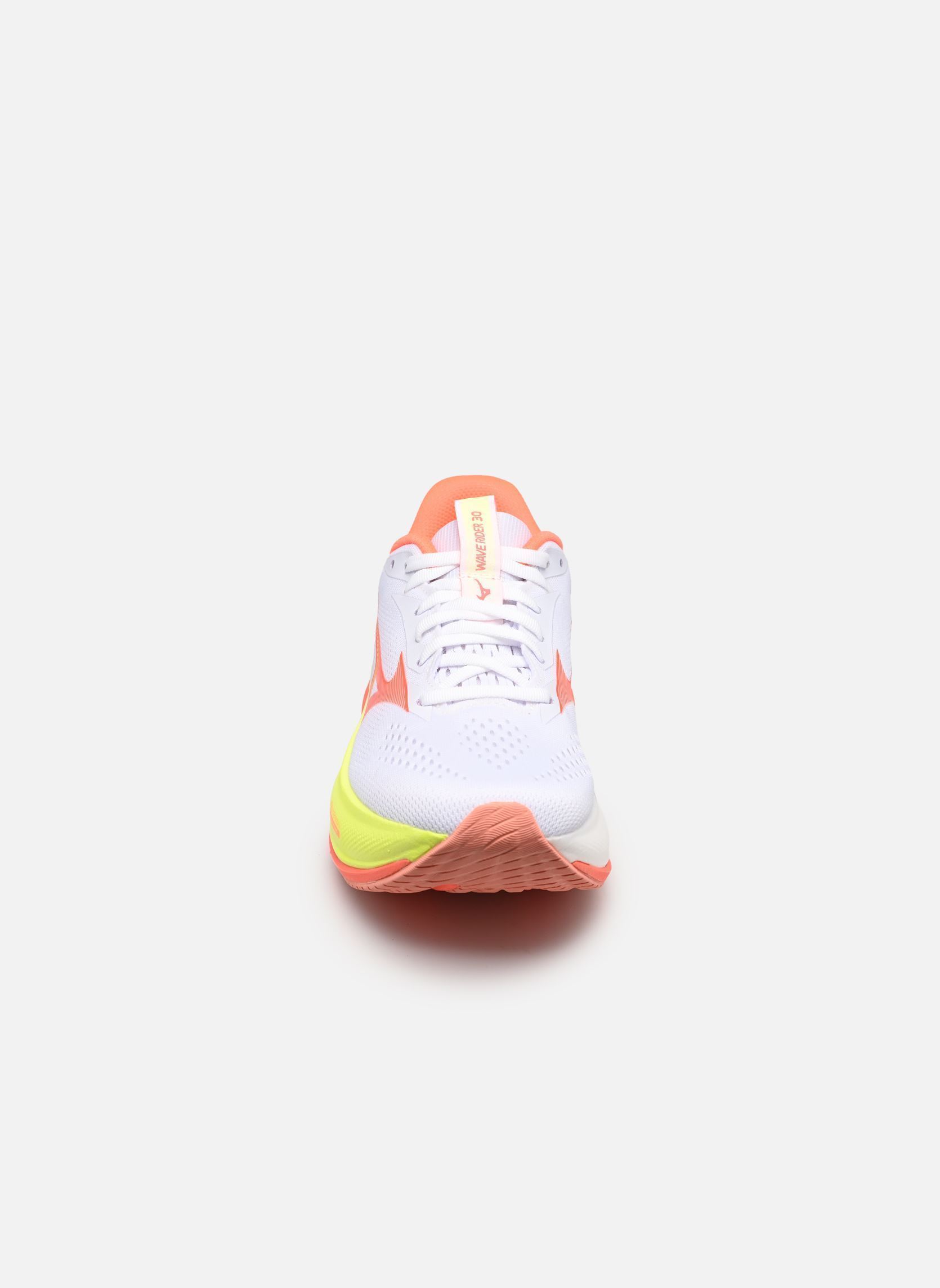 Chaussures de sport WAVE RIDER 30 W femme blanc Mizuno Chaussures de sport WAVE RIDER 30 W femme blanc WHITE/FLAMINGO CORAL/LIME PULP