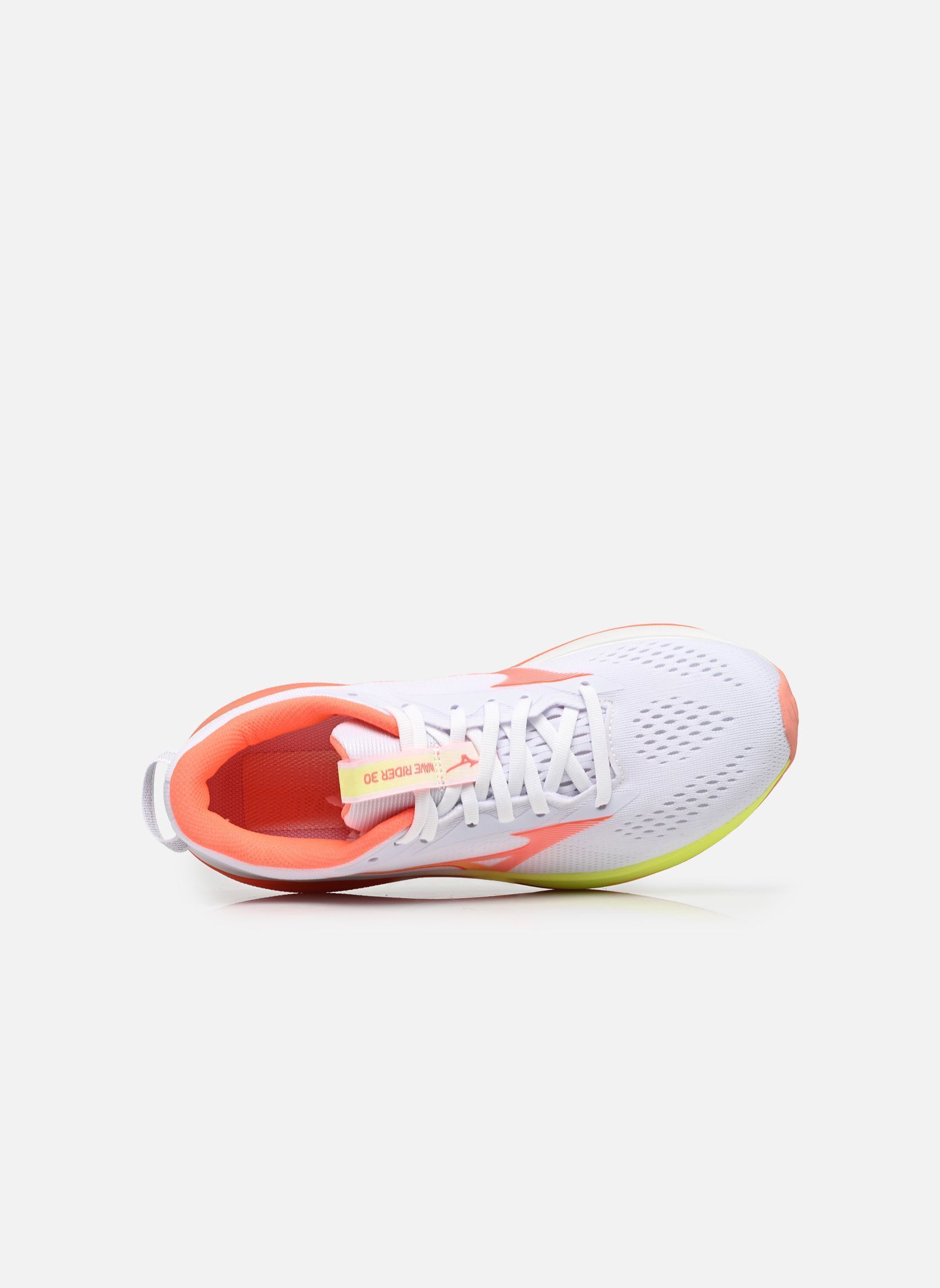 Chaussures de sport WAVE RIDER 30 W femme blanc Mizuno Chaussures de sport WAVE RIDER 30 W femme blanc WHITE/FLAMINGO CORAL/LIME PULP