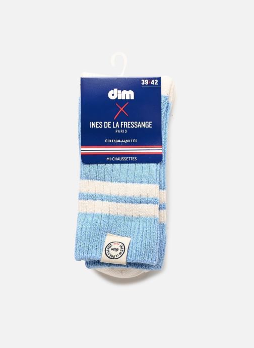 Dim Chaussettes CREW SOCKS RIBS I femme bleu