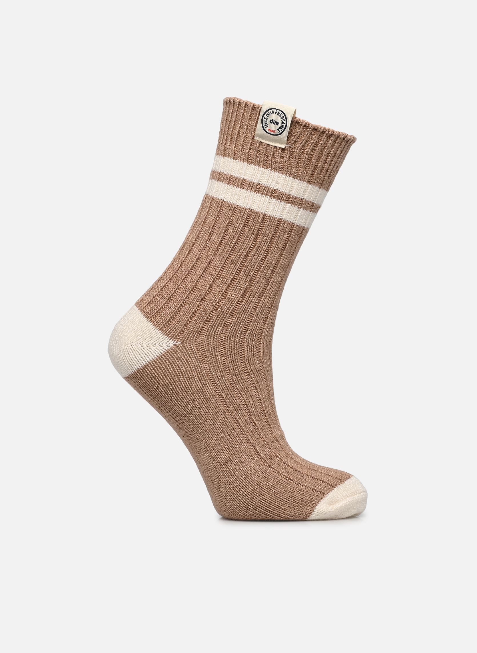Chaussettes CREW SOCKS RIBS I femme marron Dim Chaussettes CREW SOCKS RIBS I femme marron 7ZI TAUPE PR