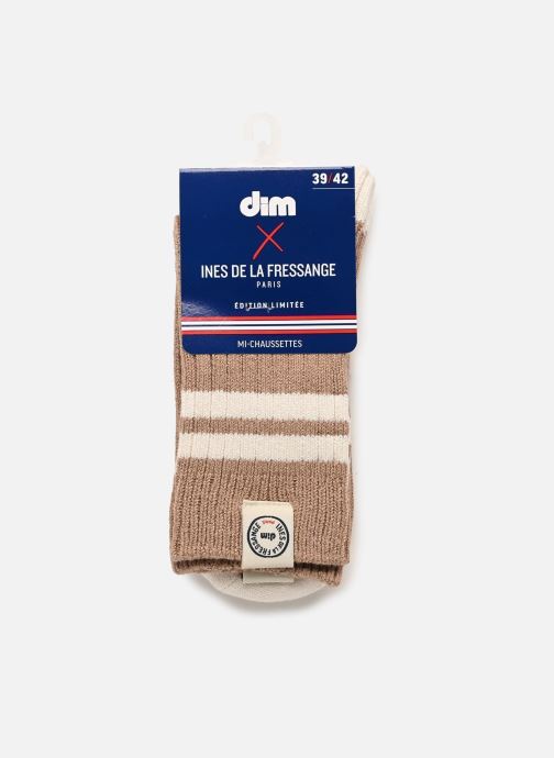 Dim Chaussettes CREW SOCKS RIBS I femme marron