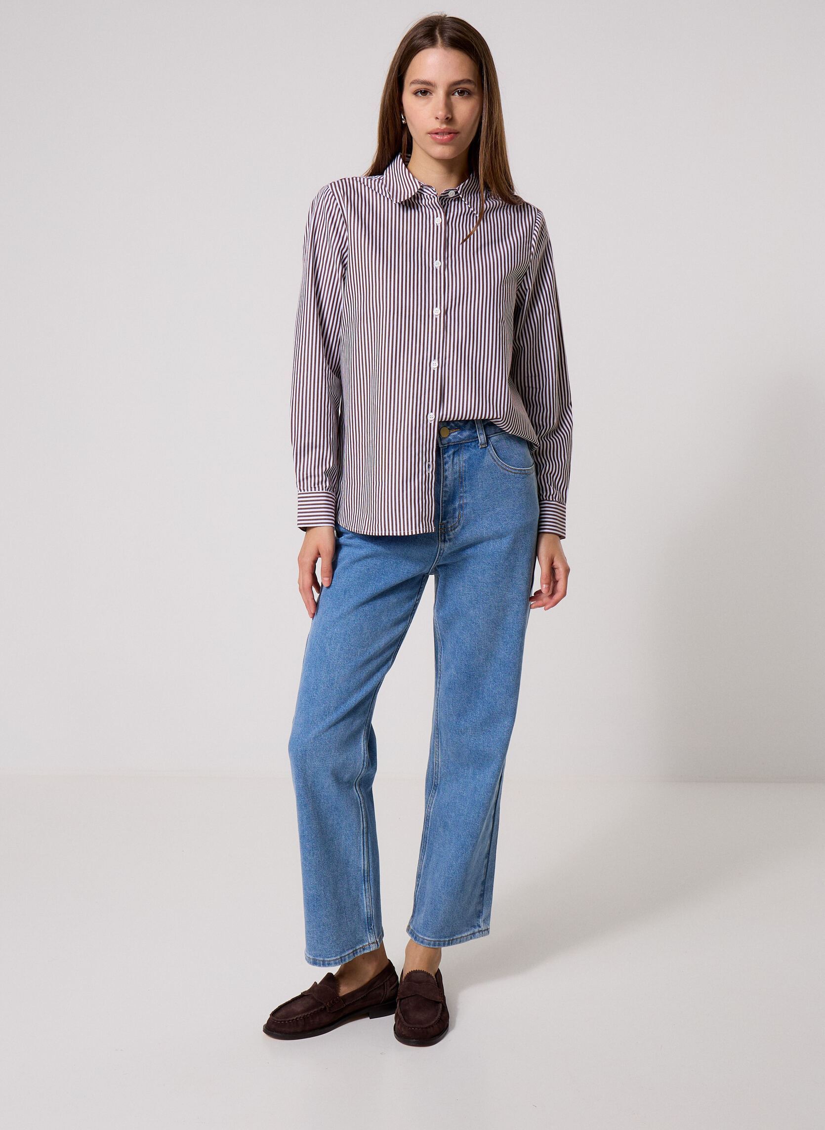 Hemden Carine dames meerkleurig La Petite Etoile Hemden Carine dames meerkleurig MARRON/ECRU