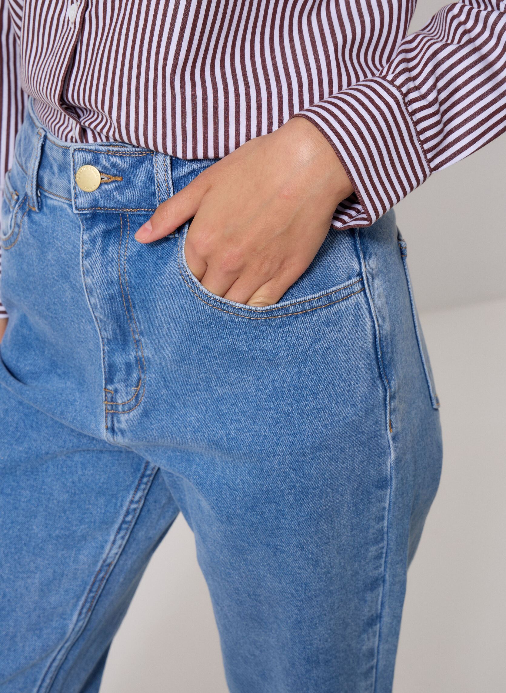Rechte jeans / Straight Leg Jeans Pia dames blauw La Petite Etoile Rechte jeans / Straight Leg Jeans Pia dames blauw STONE