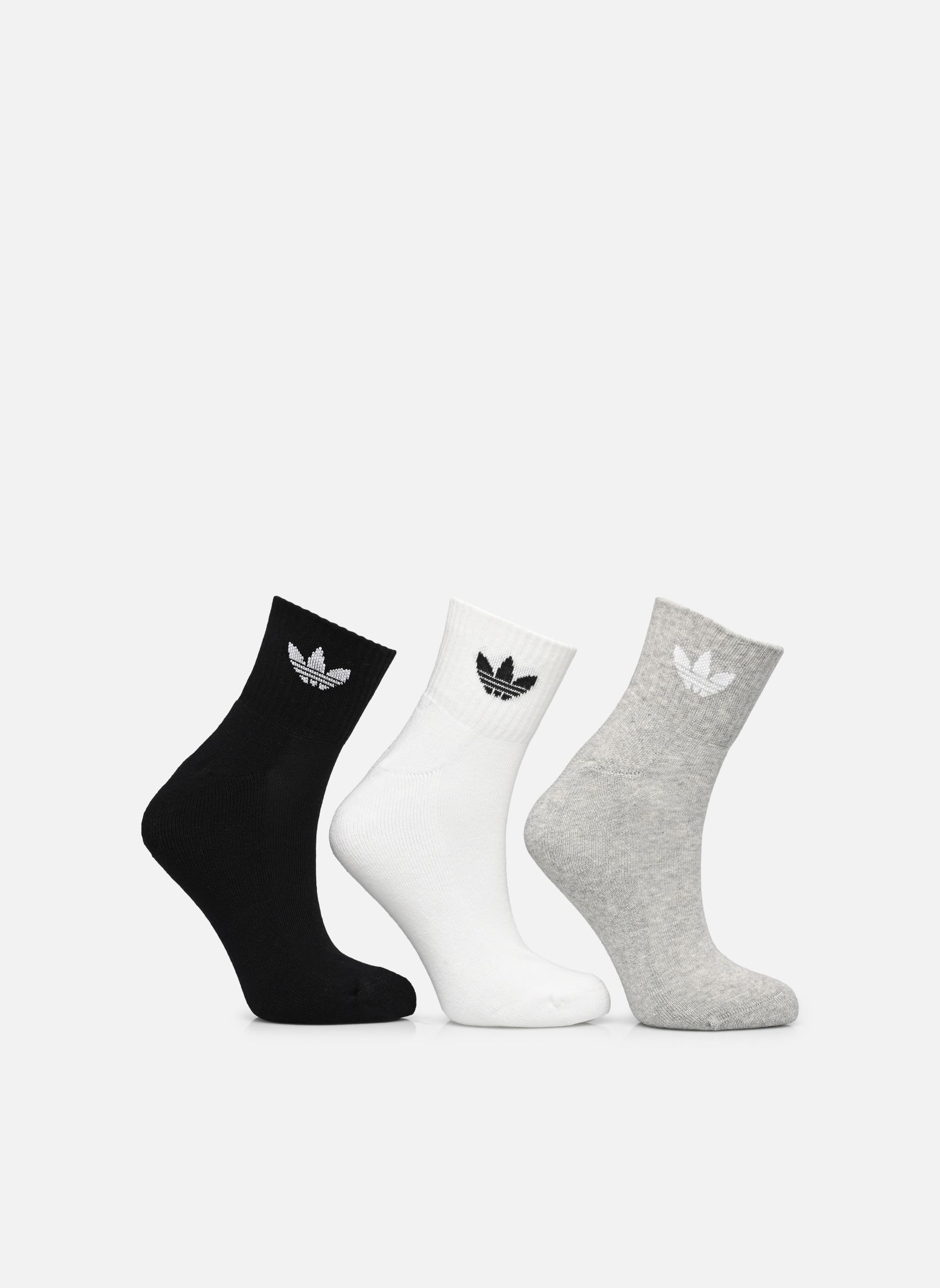 Chaussettes 1/4 SOCKS 3P NEW noir adidas originals Chaussettes 1/4 SOCKS 3P NEW noir WHITE/GREY/BLACK