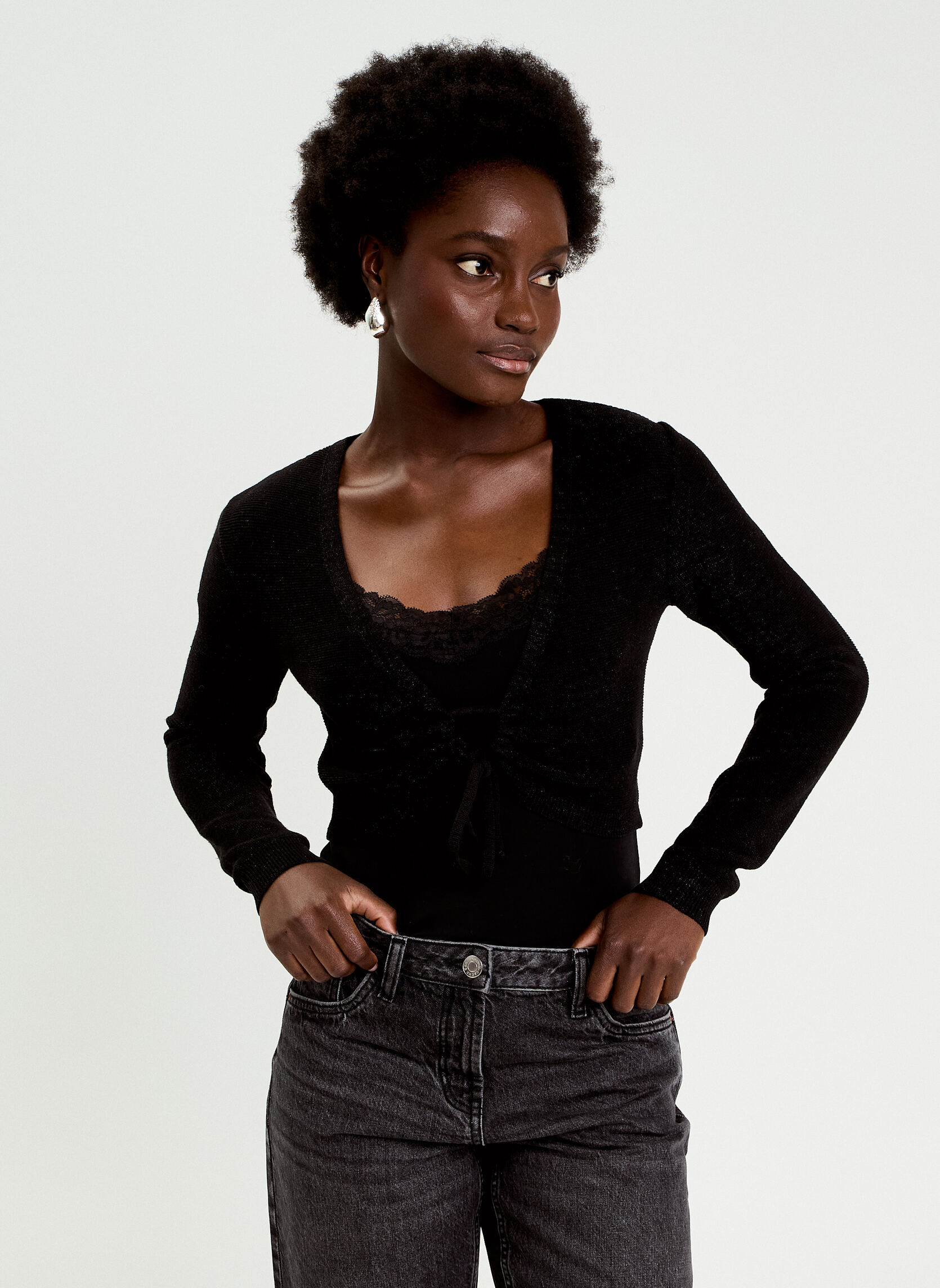 Pulls PULCROPNOEUD femme noir Cache Cache Pulls PULCROPNOEUD femme noir Noir