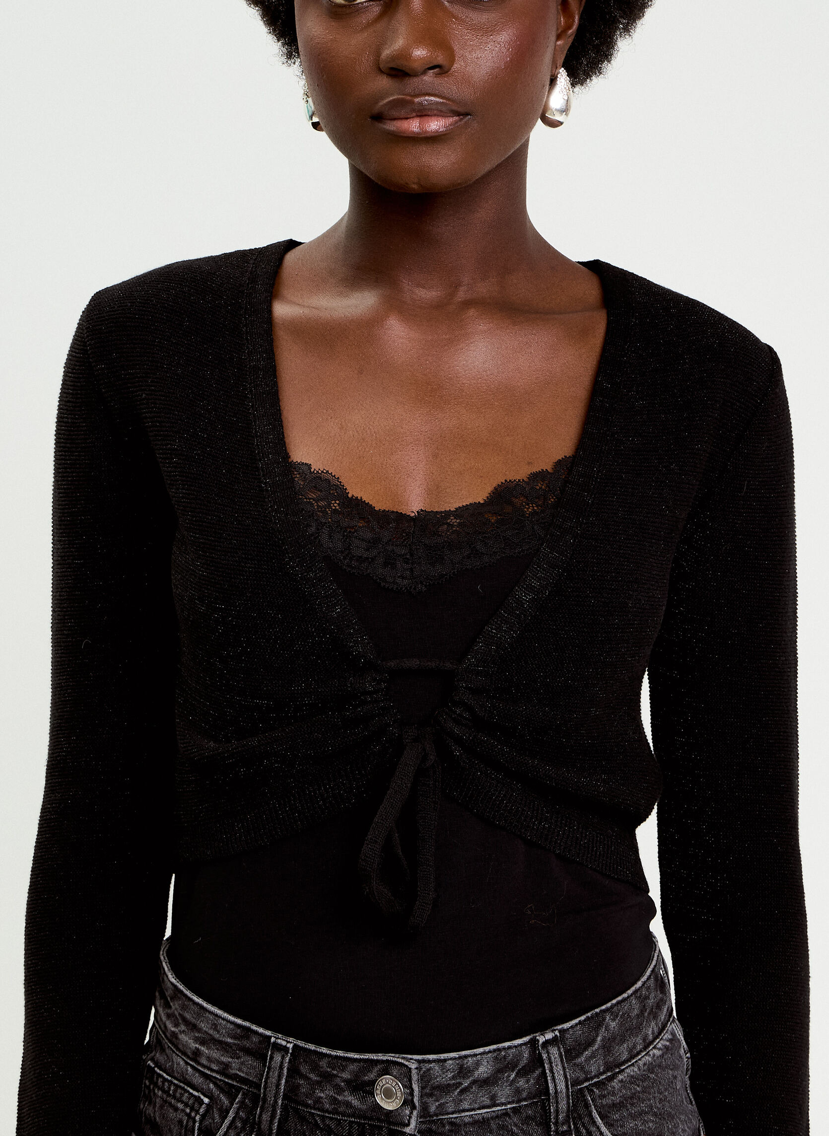 Pulls PULCROPNOEUD femme noir Cache Cache Pulls PULCROPNOEUD femme noir Noir