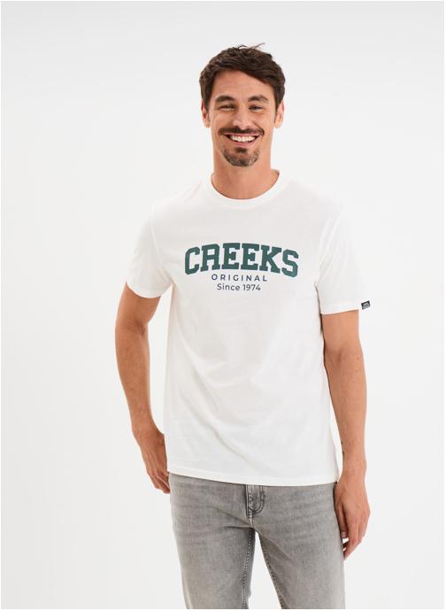 CREEKS Tee-shirts T-shirt - CRE1TUPAC_ORIGINSNOWVERT homme blanc
