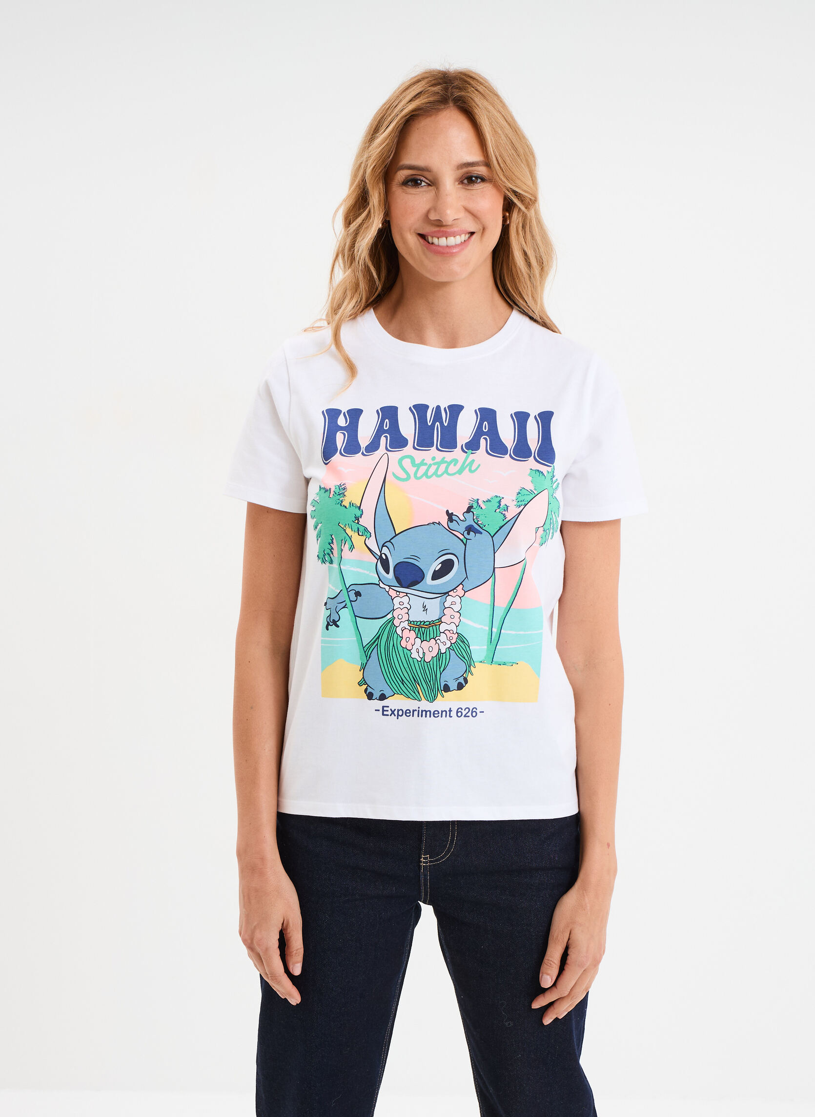Tee-shirts SUN_YE90815.F11 femme blanc Stitch Tee-shirts SUN_YE90815.F11 femme blanc Blanc