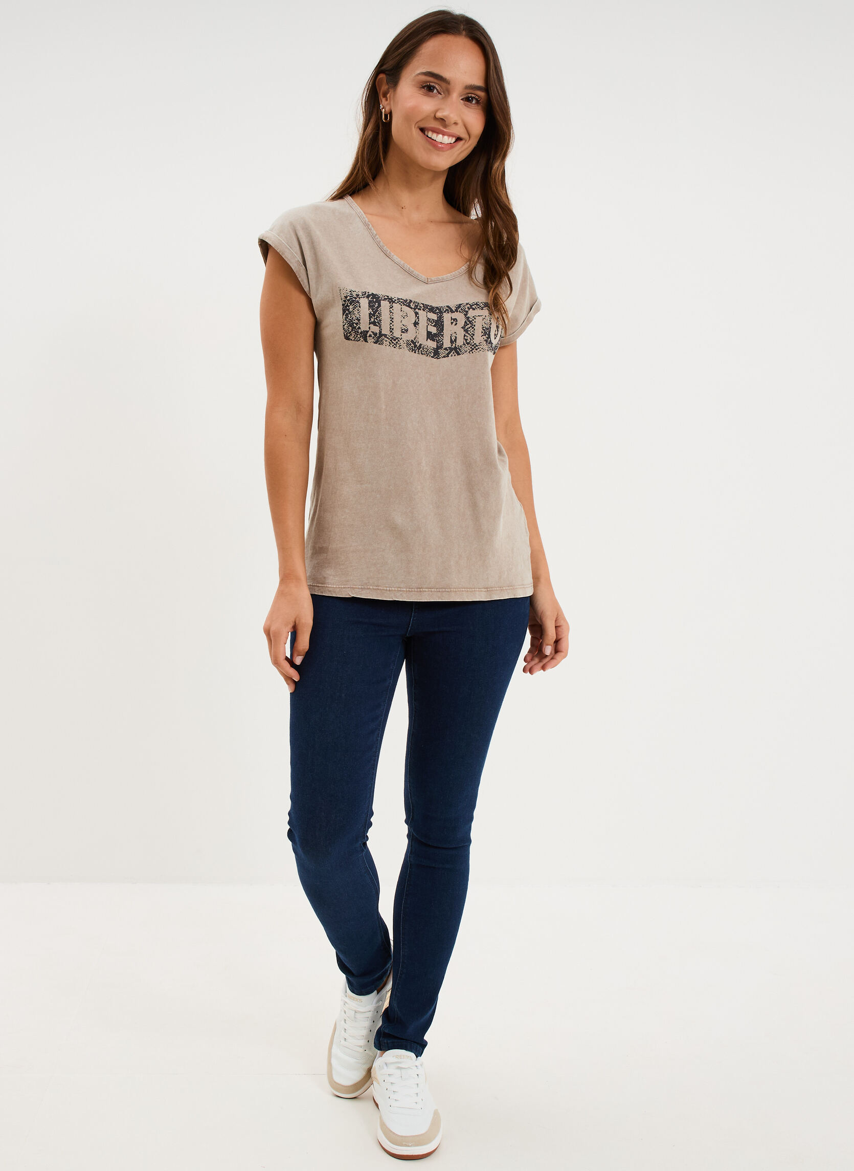 Tee-shirts T-shirt - MIS3_TICONACCIDAYS femme marron LIBERTO Tee-shirts T-shirt - MIS3_TICONACCIDAYS femme marron Marron clair