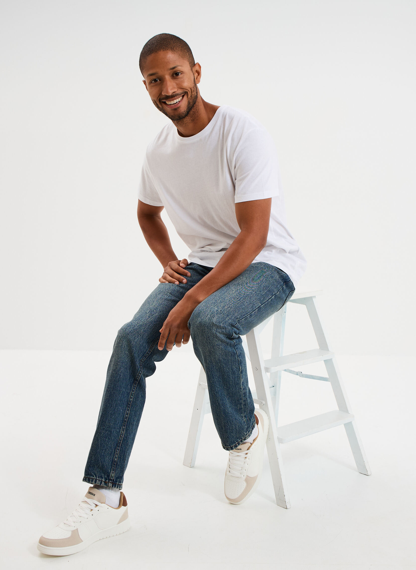 Jeans droit Jean - CRE1_REGIS homme bleu CREEKS Jeans droit Jean - CRE1_REGIS homme bleu Bleu denim