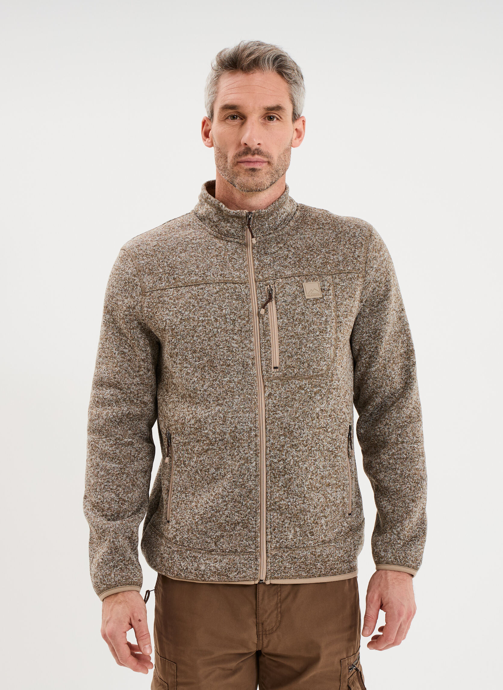 Gilet zippé col montant - Damart - Marron - Homme - 59.99