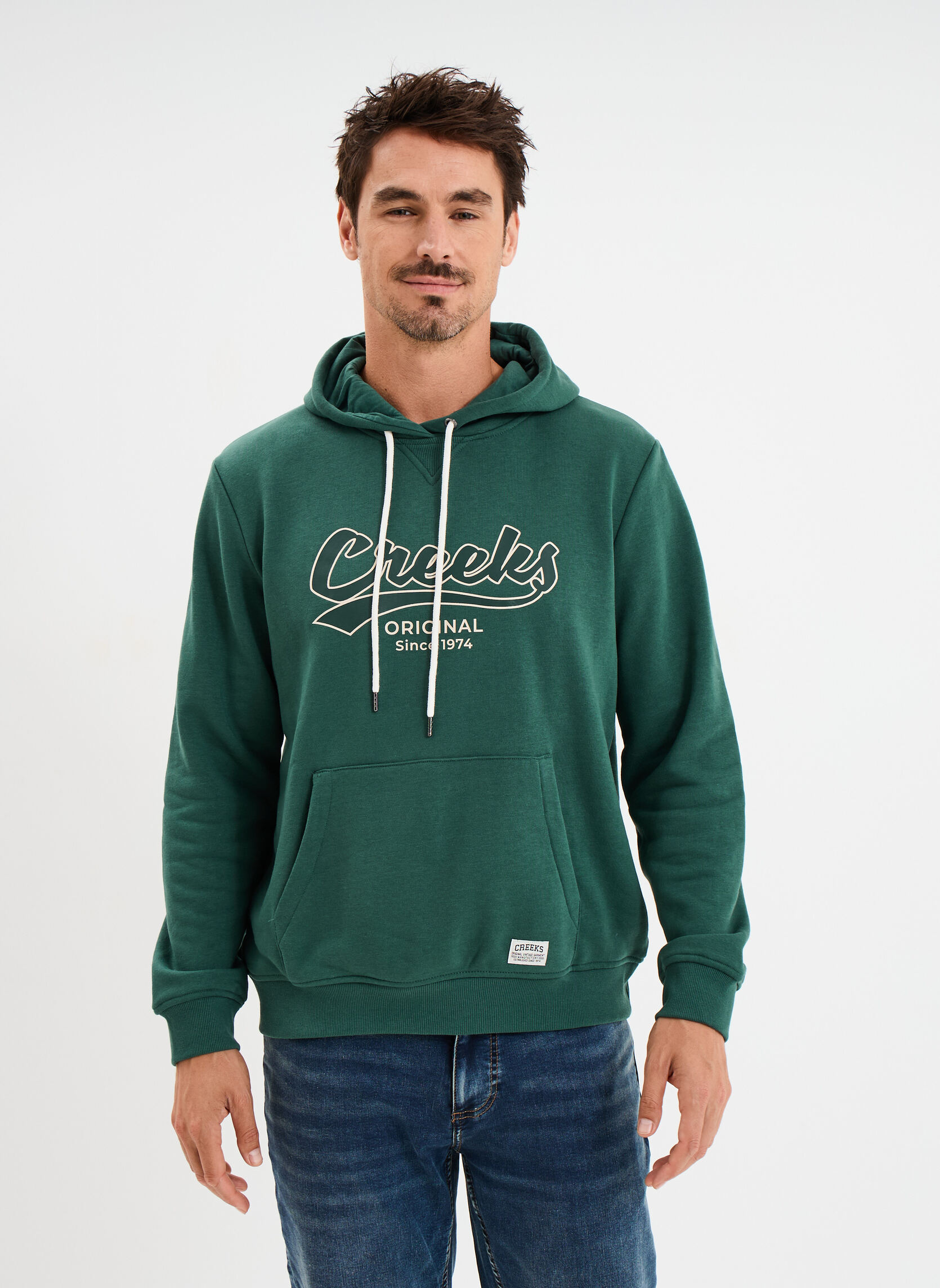 Sweats à capuche Sweat - CRE1SIMON_BISTRO homme vert CREEKS Sweats à capuche Sweat - CRE1SIMON_BISTRO homme vert Vert foncé
