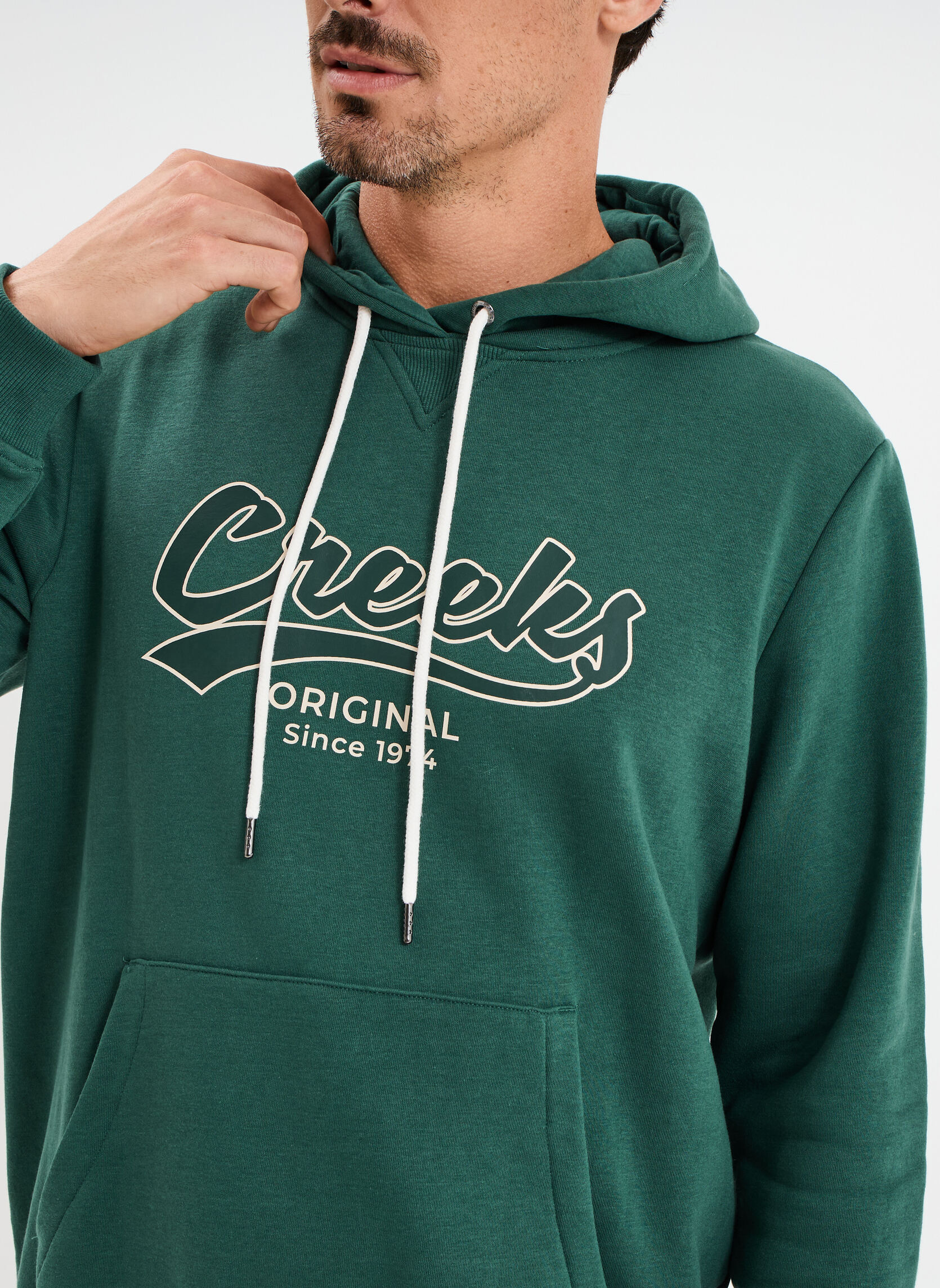 Sweats à capuche Sweat - CRE1SIMON_BISTRO homme vert CREEKS Sweats à capuche Sweat - CRE1SIMON_BISTRO homme vert Vert foncé