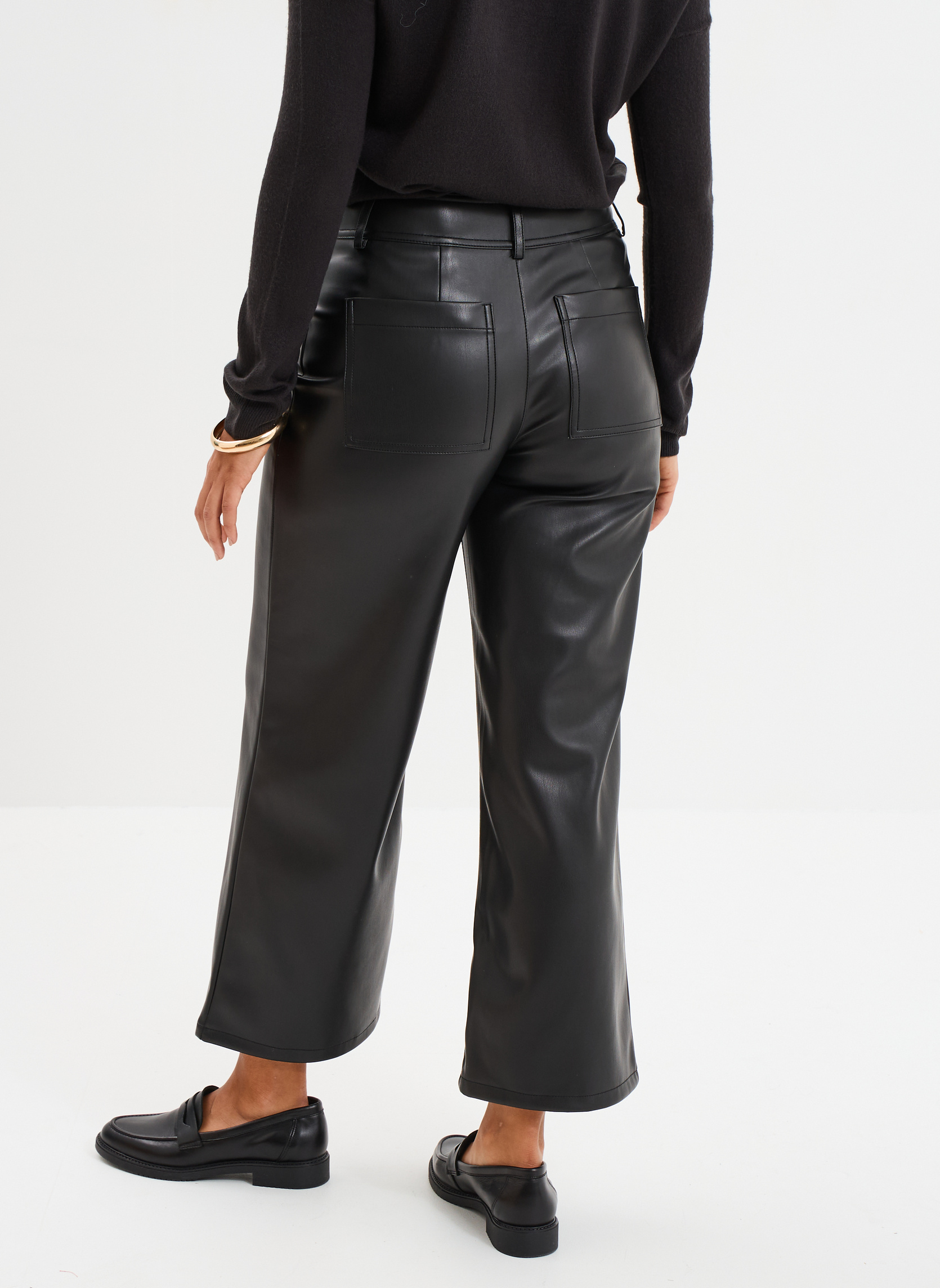 Pantalons droit Pantalon - MOS3_PMARINCUIR femme noir Mosquitos Pantalons droit Pantalon - MOS3_PMARINCUIR femme noir Noir