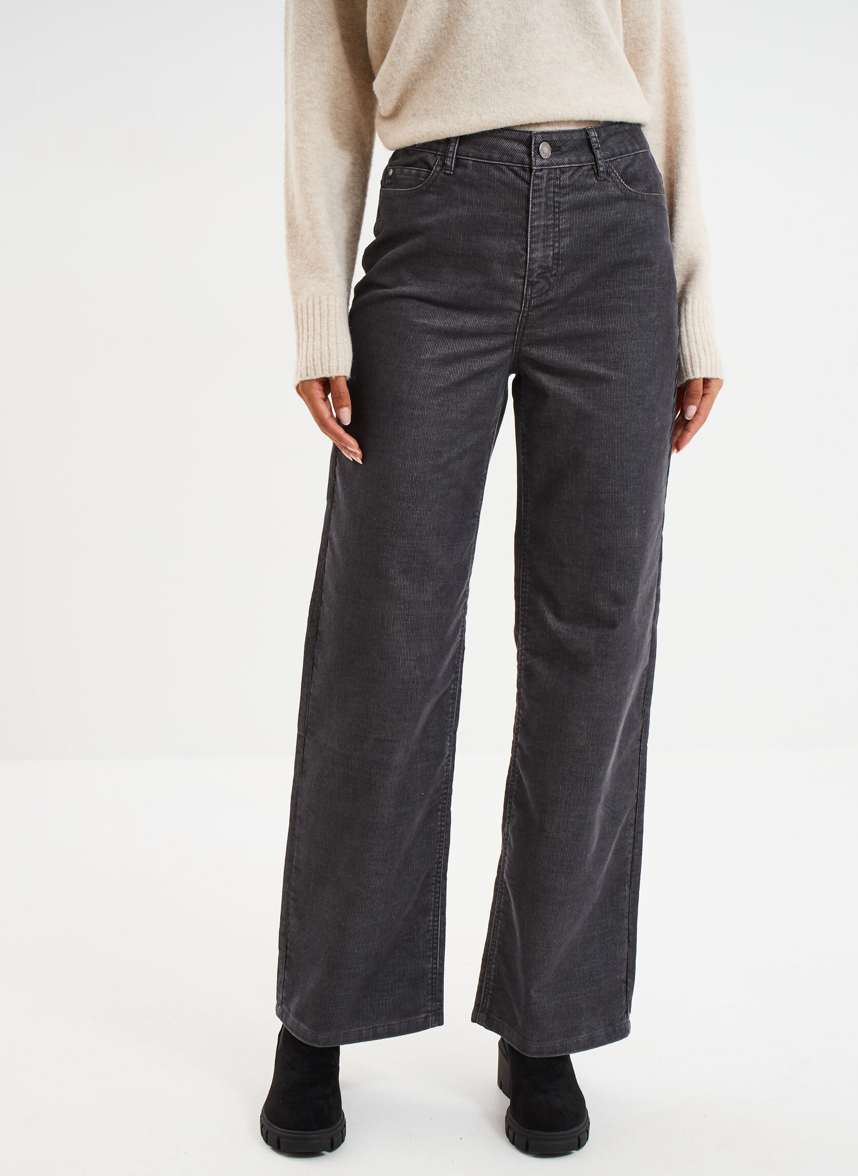 Jeans droit Jean - MIS3_DJEANVELVET femme noir LIBERTO Jeans droit Jean - MIS3_DJEANVELVET femme noir Noir