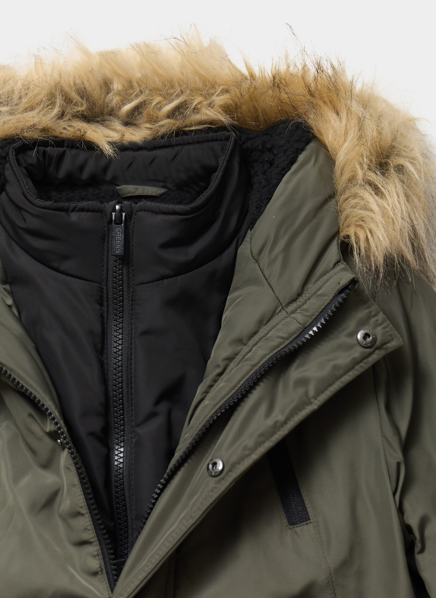 Parkas CRE2PACOMESHERP garçon vert CREEKS Parkas CRE2PACOMESHERP garçon vert Kaki