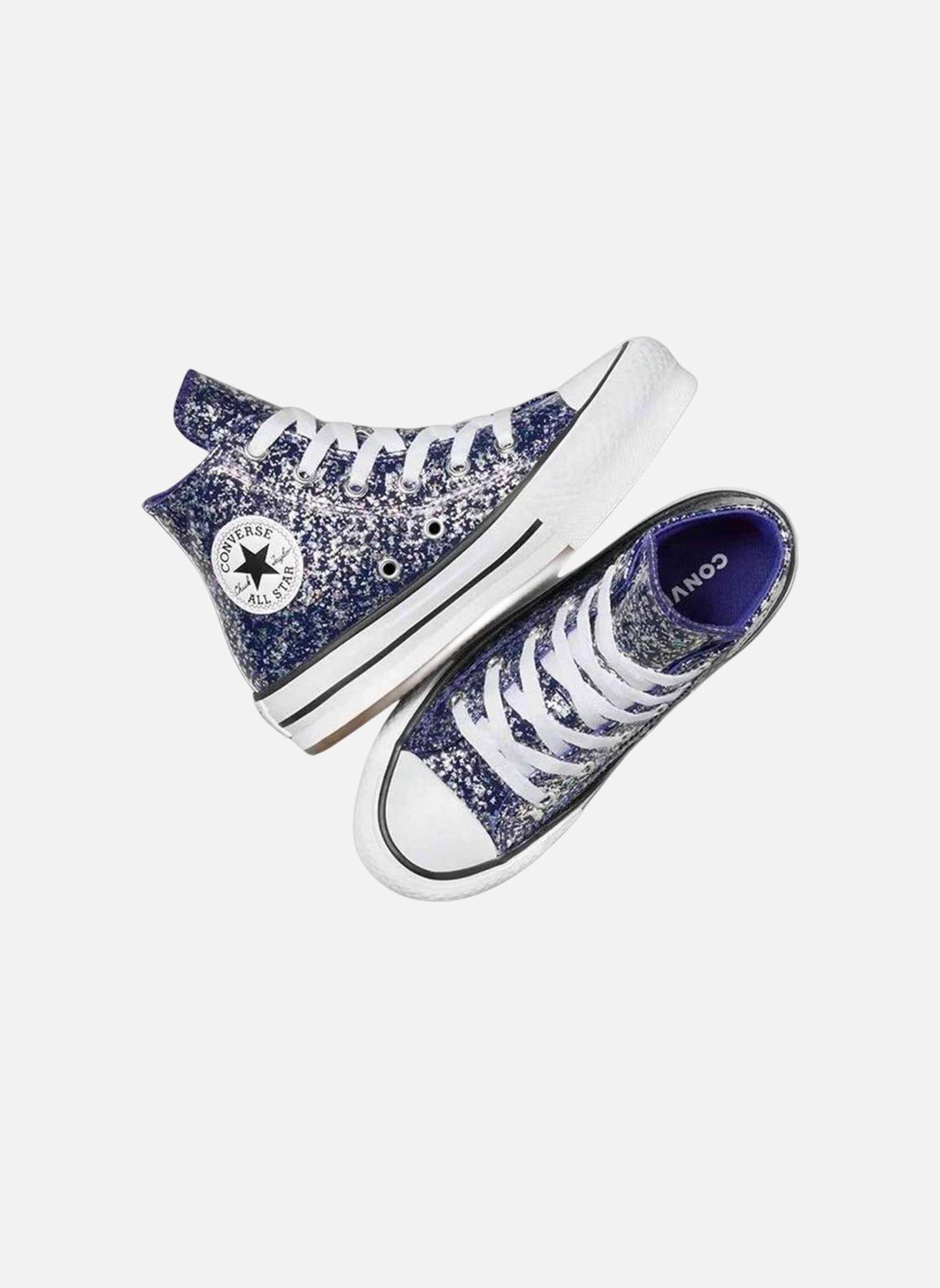 Baskets basses Chuck Taylor All Star Eva Lift High femme bleu Converse Baskets basses Chuck Taylor All Star Eva Lift High femme bleu Bleu pailleté