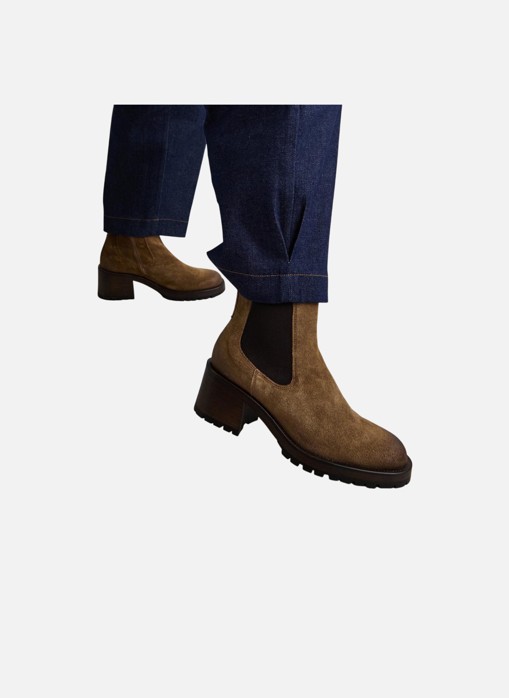 Bottines En Cuir Regard - Taille 37.5 EU (6 US) - Marron Taupe - Occasion Bon État