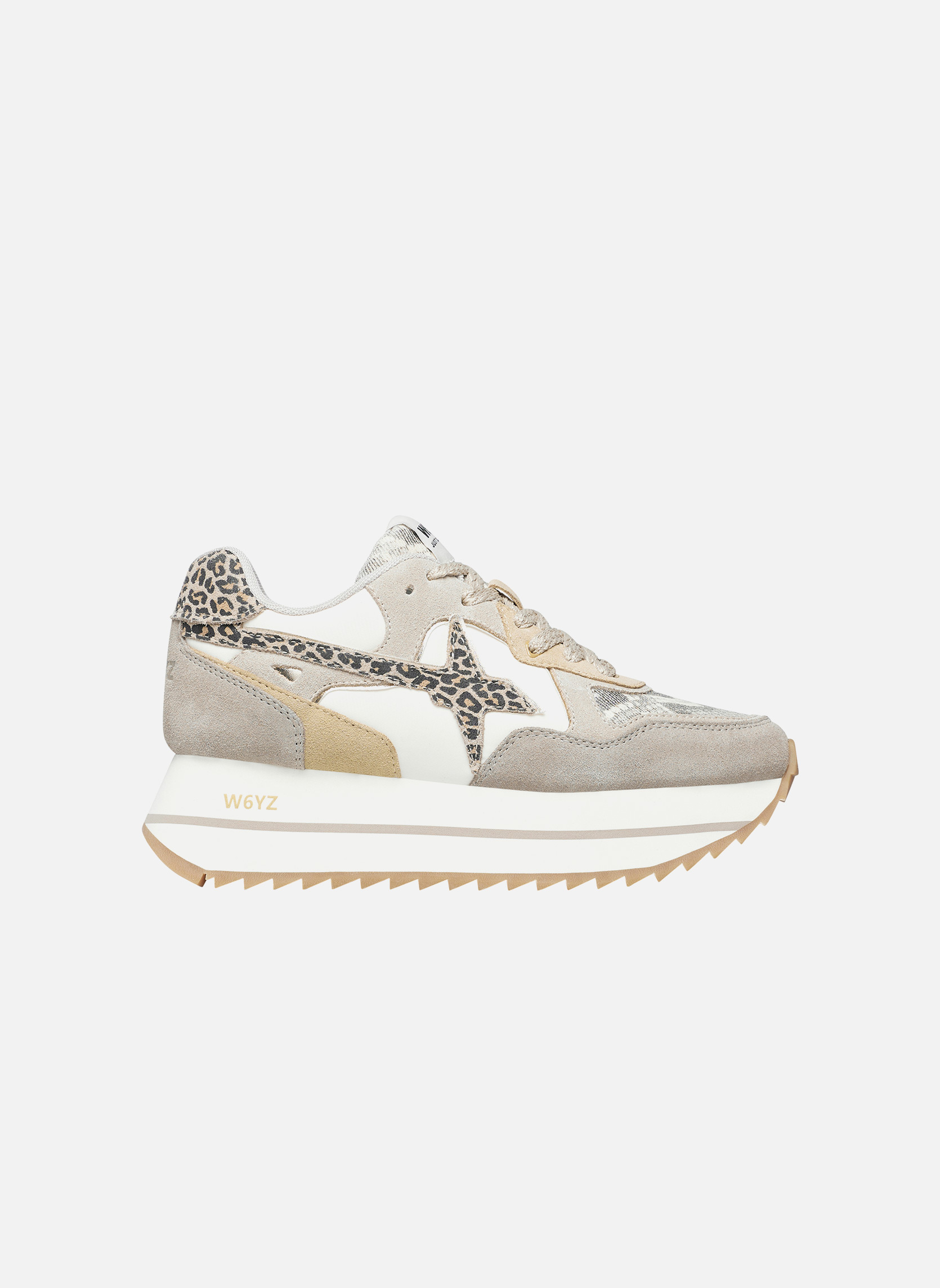 w6yz Loop-Uni.-Sneakers in Suede e Tessuto Tecnico-Bianco, Bianco-Beige 36 : MainApps