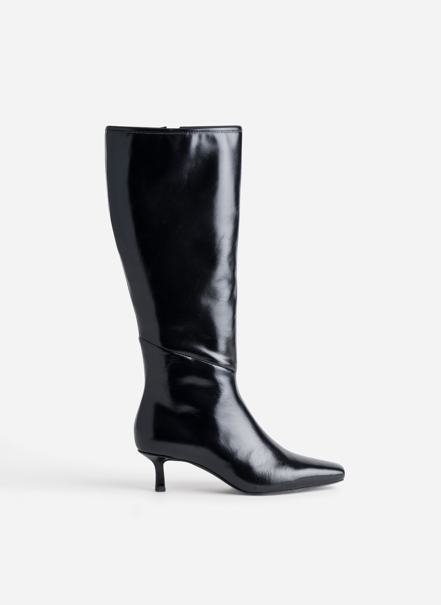 Bottes Eram Pointues En Cuir Noir Et Marron - Taille 39 - Talon 2-7 Cm - Occasion Très Bon état