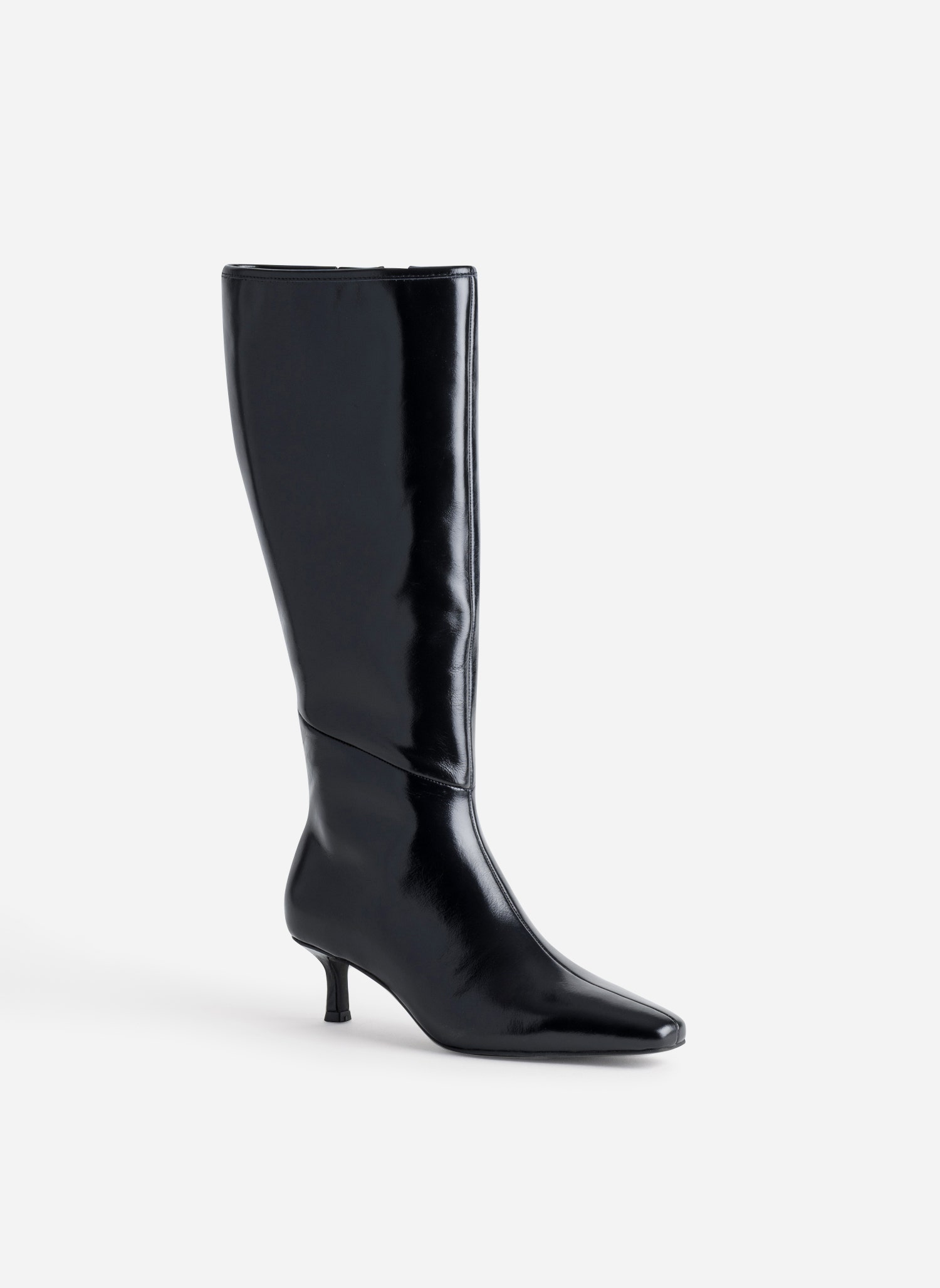 Bottes cavalières noires à semelle crantée